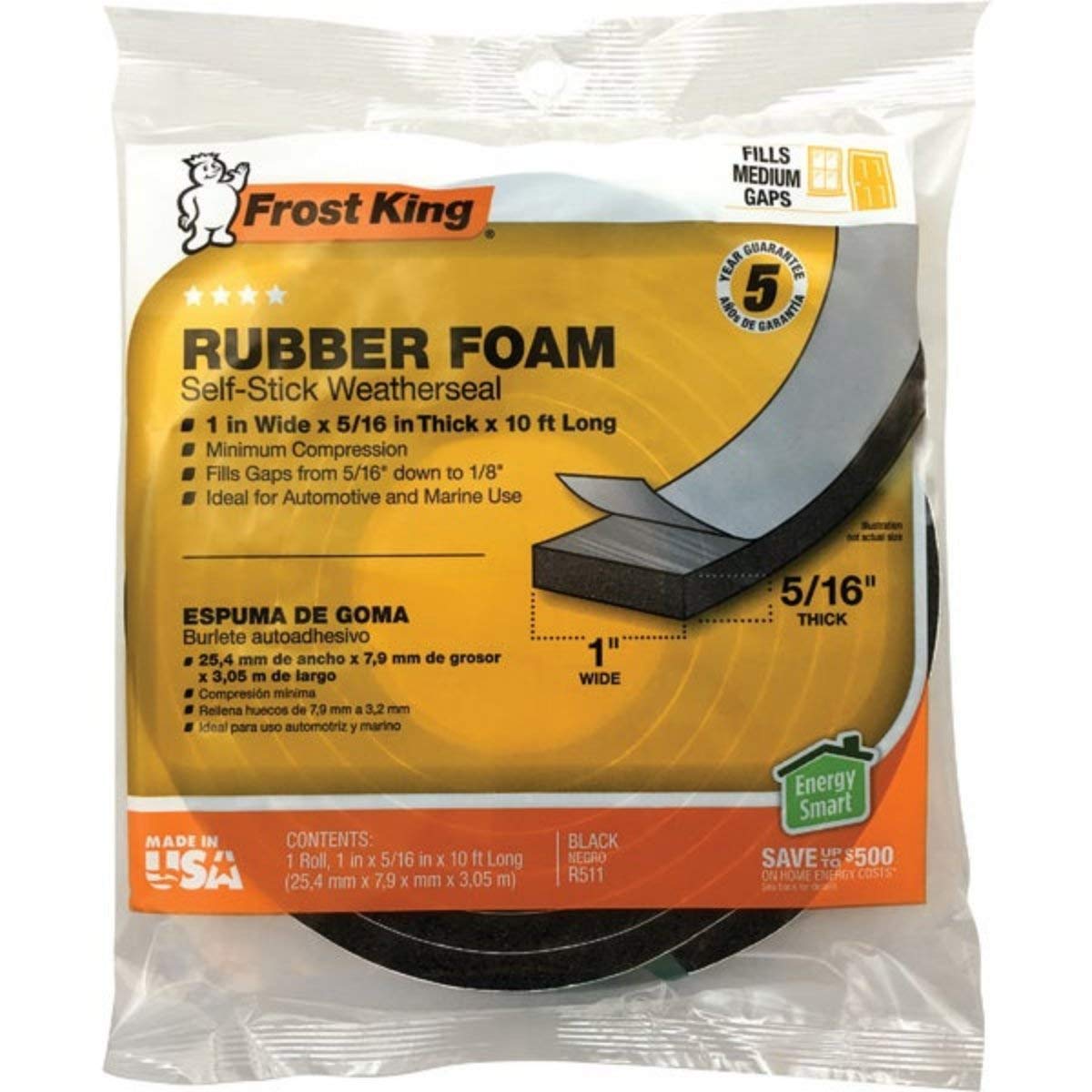 High-Density Rubber Foam Weather Stripping Tape - 1