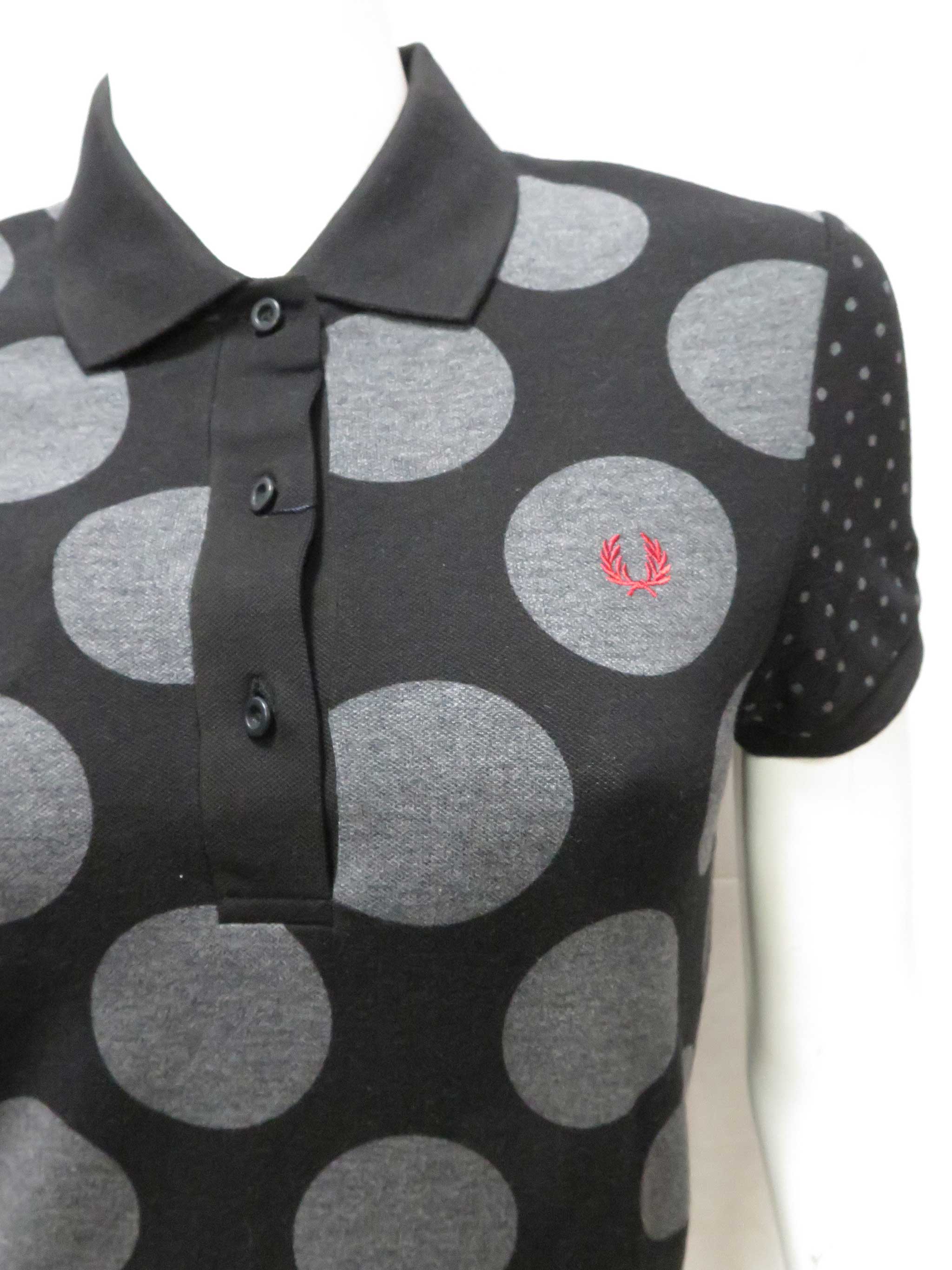 Fred Perry Women's Double Dot Polo Shirt - Black & Grey Casual Wear for Work, Outings & Everyday Style
