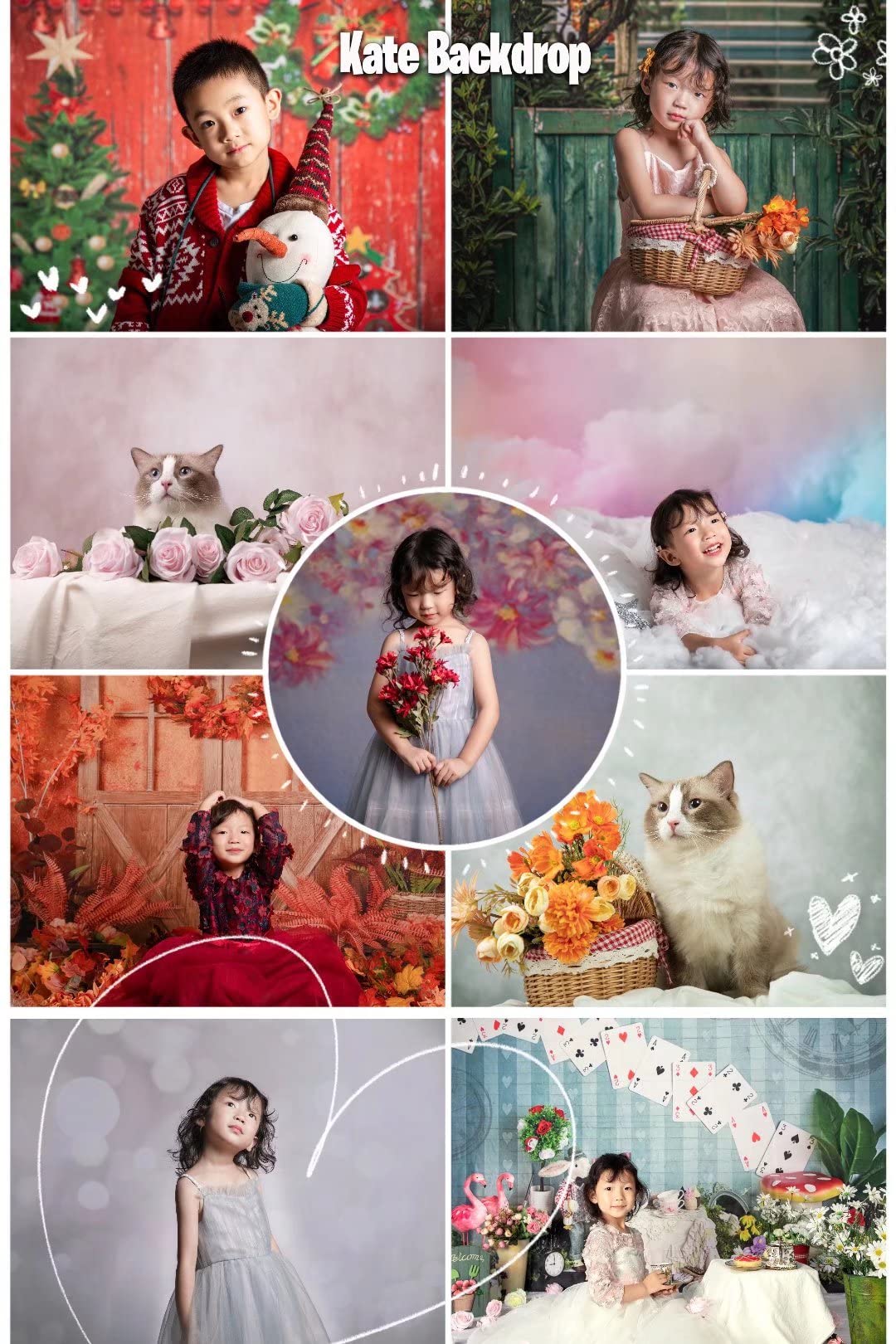 Autumn Forest Backdrop 8x8ft - Fall Photography Background for Outdoor & Studio Shoots