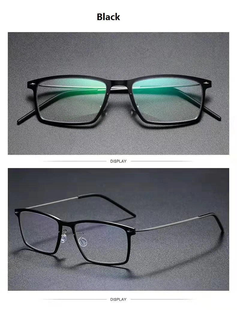 Aimee Unisex Full Rim Square Screwless Titanium Acetate Eyeglasses 6544 - Lightweight Durable Eyewear for Work, Reading & Fashion | Trendy Square Frame Glasses for Men & Women