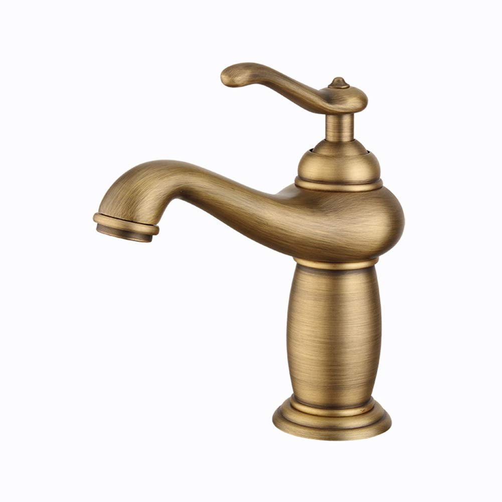 Vintage Copper Kitchen Faucet - Antique Brass Single Handle Sink Tap with Hot & Cold Water Mixer for Bathroom & European Style Basin | Perfect for Farmhouse, Rustic, and Vintage Home Decor
