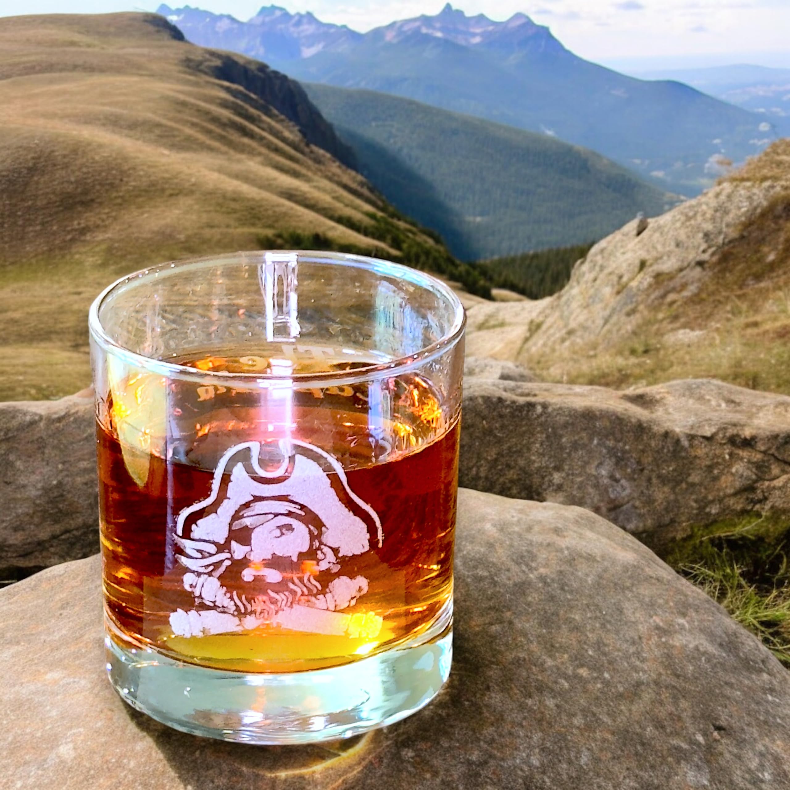 Premium Double Old Fashioned Rocks Glass - The Captain - Heavy Base Whiskey Tumbler for Bourbon, Scotch & Cocktails - Perfect for Home Bars & Gifting