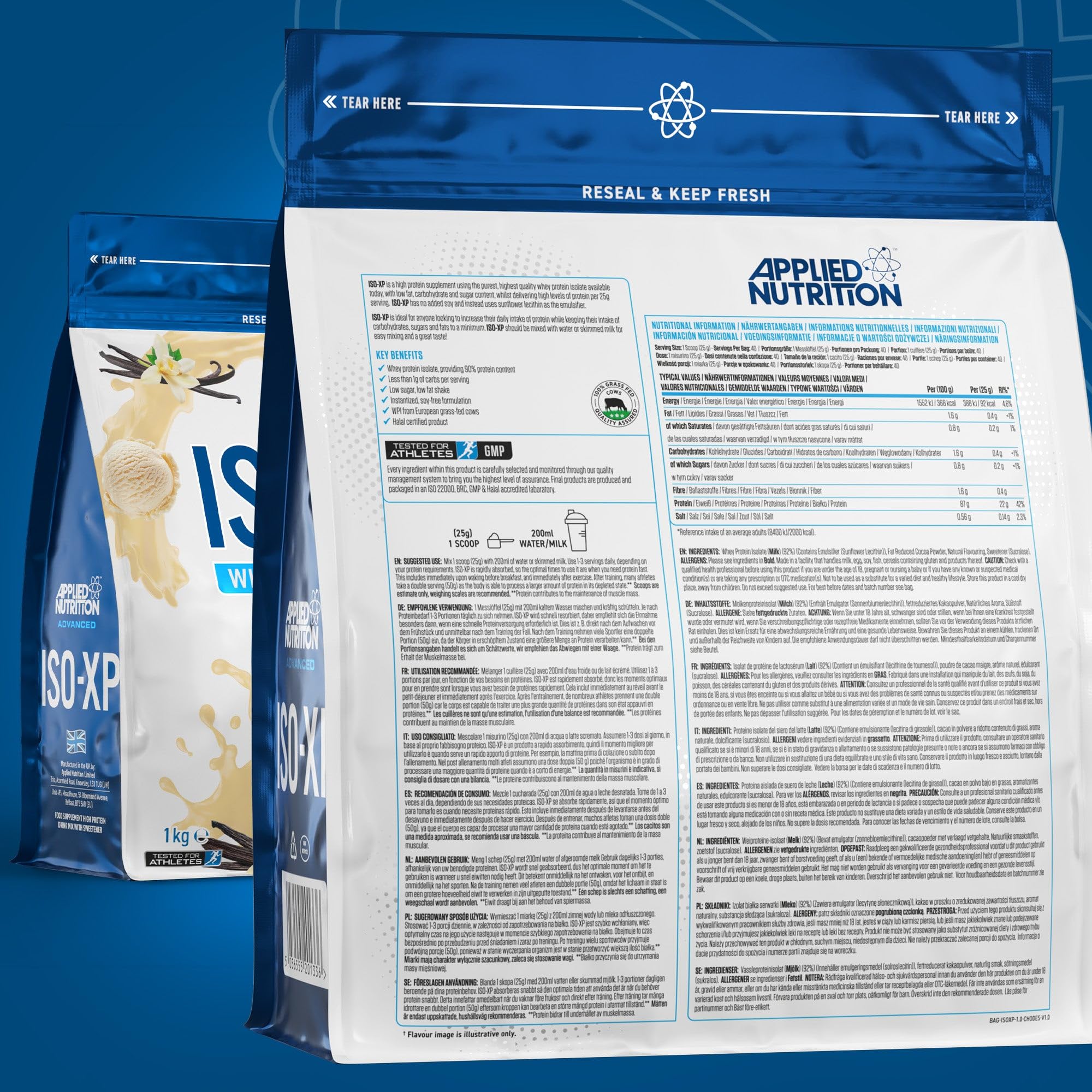 Applied Nutrition ISO XP 1kg Whey Protein Powder - Premium Muscle Recovery & Growth Supplement for Athletes & Bodybuilders | Post-Workout & Gym Nutrition