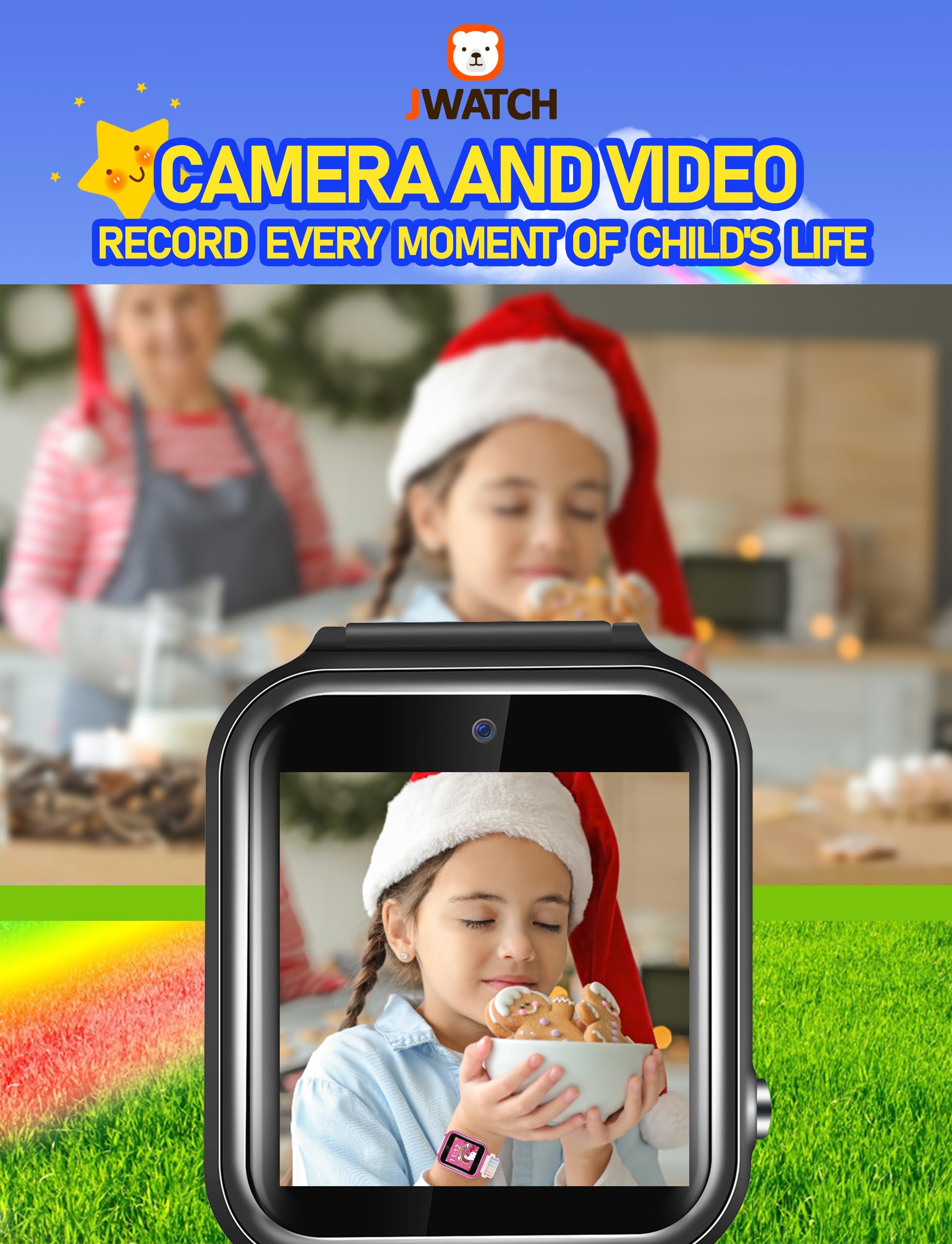 Smart Watch for Kids with SOS Call, 10 Stories & 24 Puzzle Games, Pedometer, Alarm Clock - Best Gift for Boys & Girls Ages 6-12 - Perfect for Birthday, Christmas & Outdoor Adventures