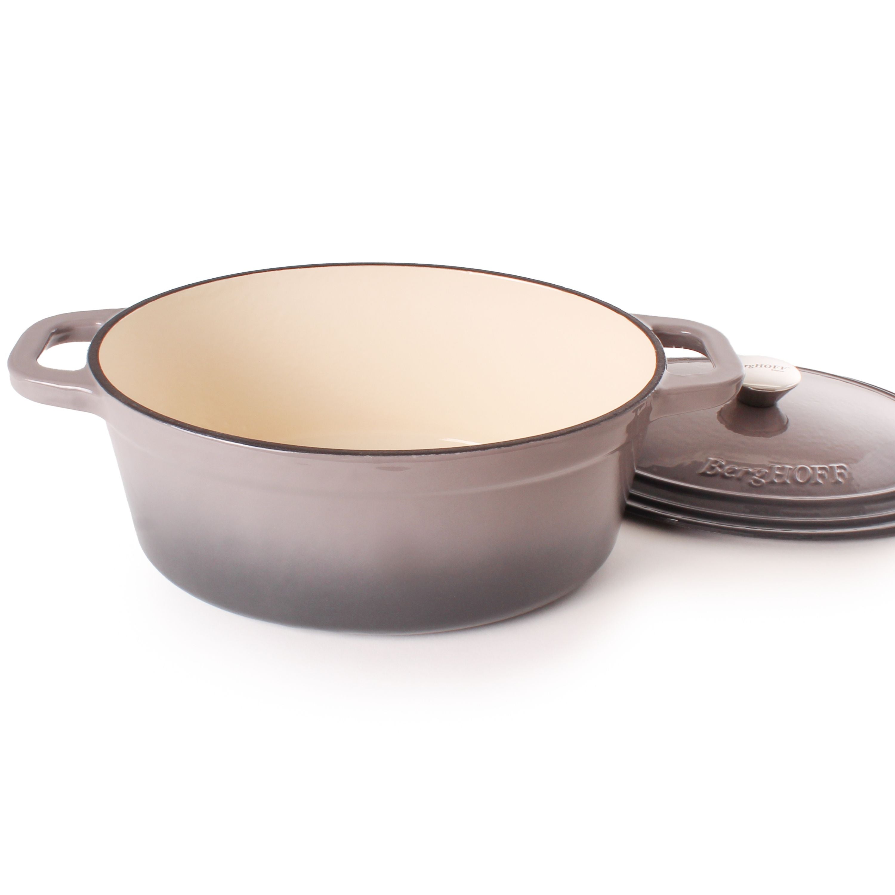 BergHOFF Neo 4-Piece Cast Iron Cookware Set with 5qt & 8qt Dutch Ovens & Matching Lids - Oven Safe, Stovetop to Table - Perfect for Braising, Stewing, Baking & Family Dinners