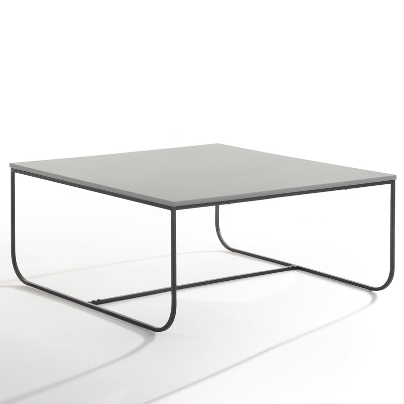 Modern MARIT Coffee Table 90cm - Grey Wood Top with Black Metal Frame for Living Room, Lounge & Office