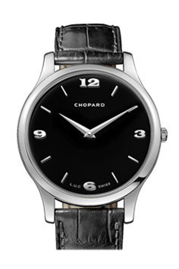 Chopard L.U.C Classic XP Men's Watch - Black Dial, White Gold Case, Leather Strap, Ref.161902-1001 | Luxury Dress Watch for Business & Formal Occasions