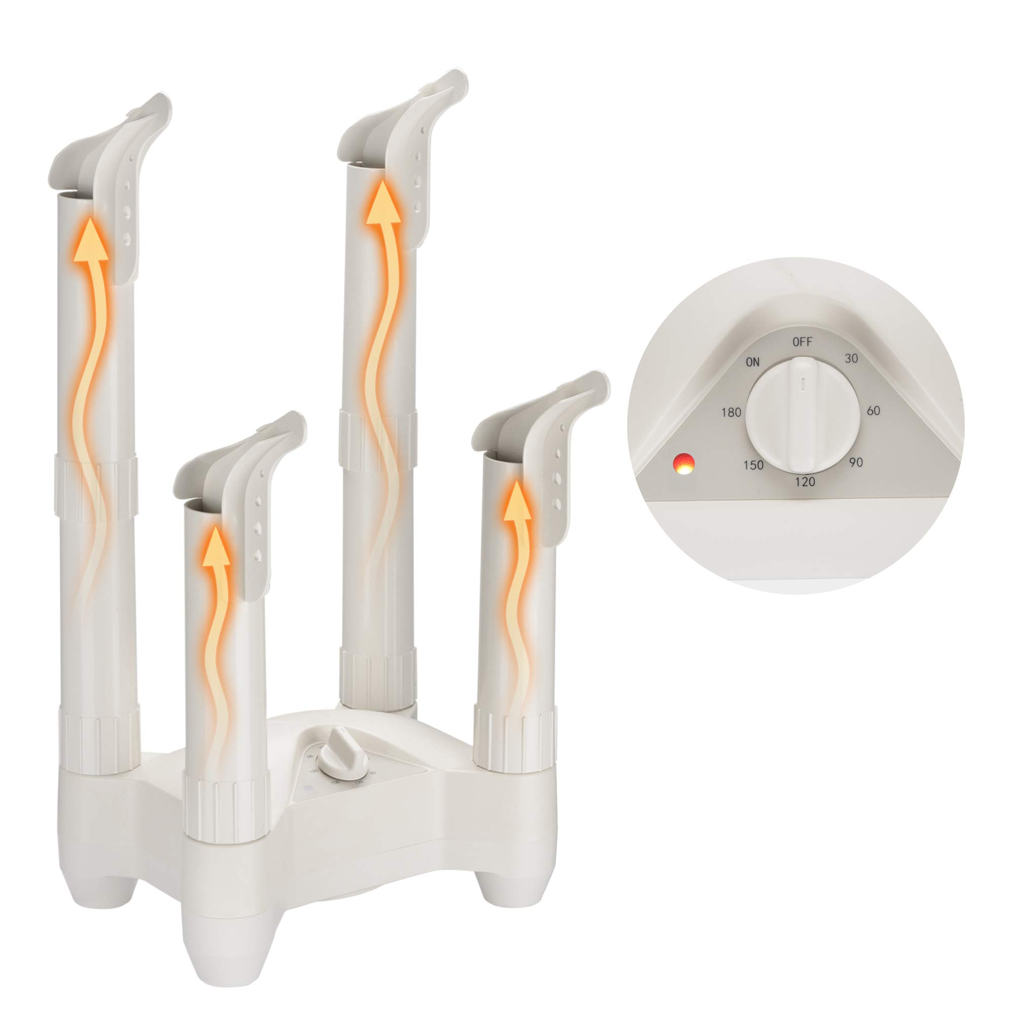 ZeHuoGe Electric Shoe Dryer & Deodorizer - Adjustable Timer, Tool-Free Assembly, 4-Shoe Boot Dryer for Men & Women - Fast US Delivery - Perfect for Hiking, Sports, and Wet Weather Footwear Care