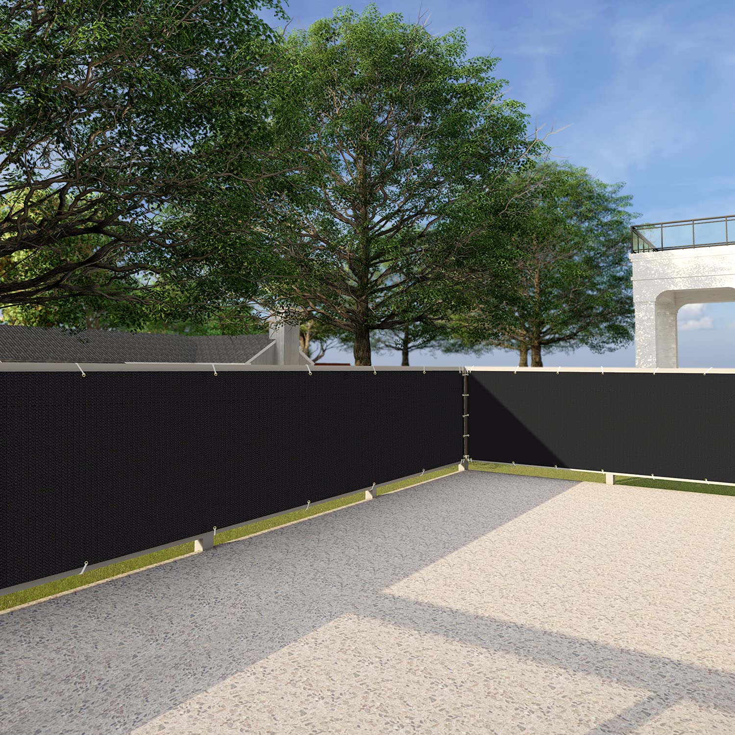 3'x230' Black Outdoor Privacy Screen for Patio, Deck, Balcony, Yard, Pool & Porch | Chain Link Fence Cover with Zip Ties | Perfect for Backyard Privacy, Wind Protection & Sun Shade