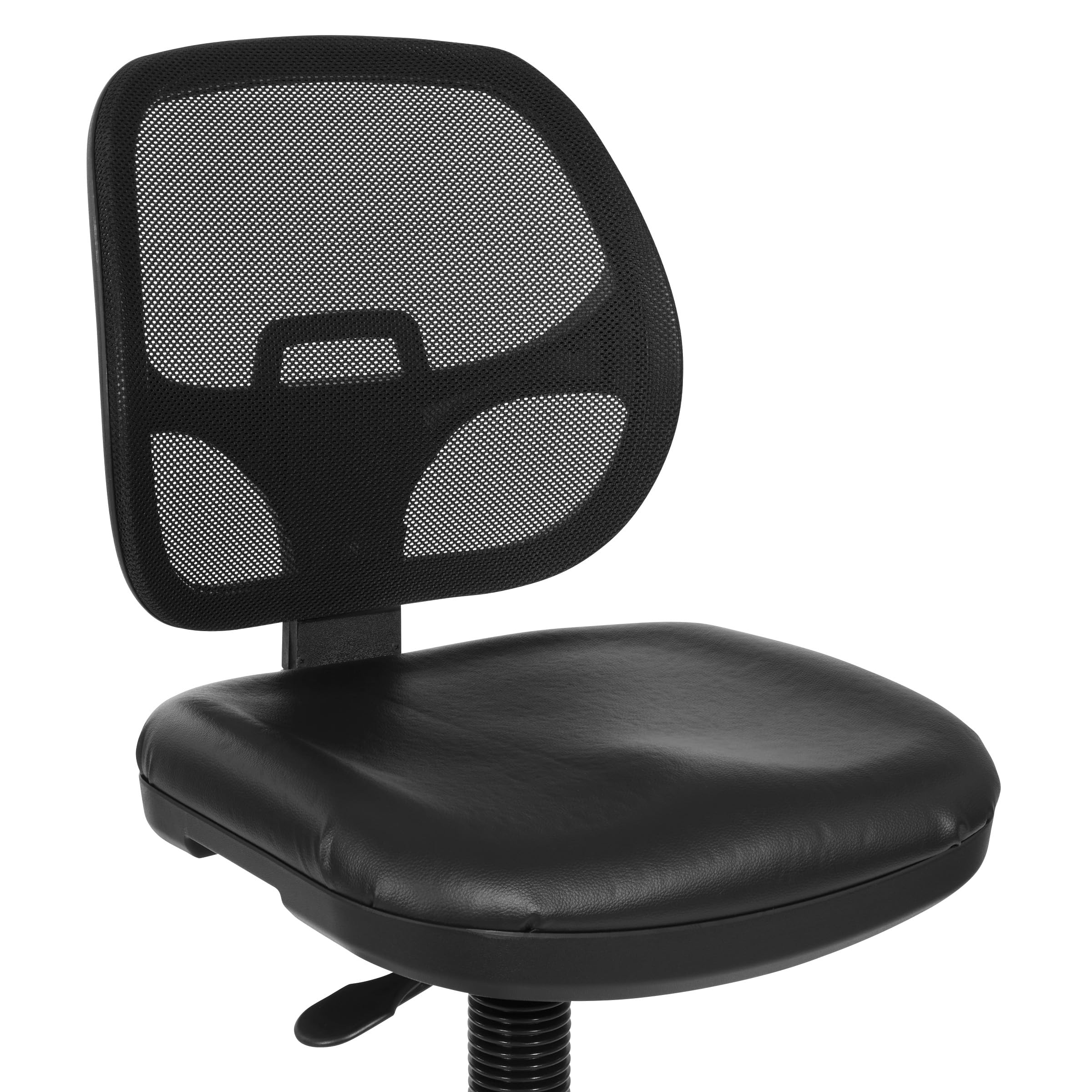Office Star DC Series Deluxe Ergonomic Drafting Chair - Breathable Mesh Back with Lumbar Support, Adjustable Footring & Black Vinyl Upholstery - Perfect for Architects, Designers & Home Office Workspaces