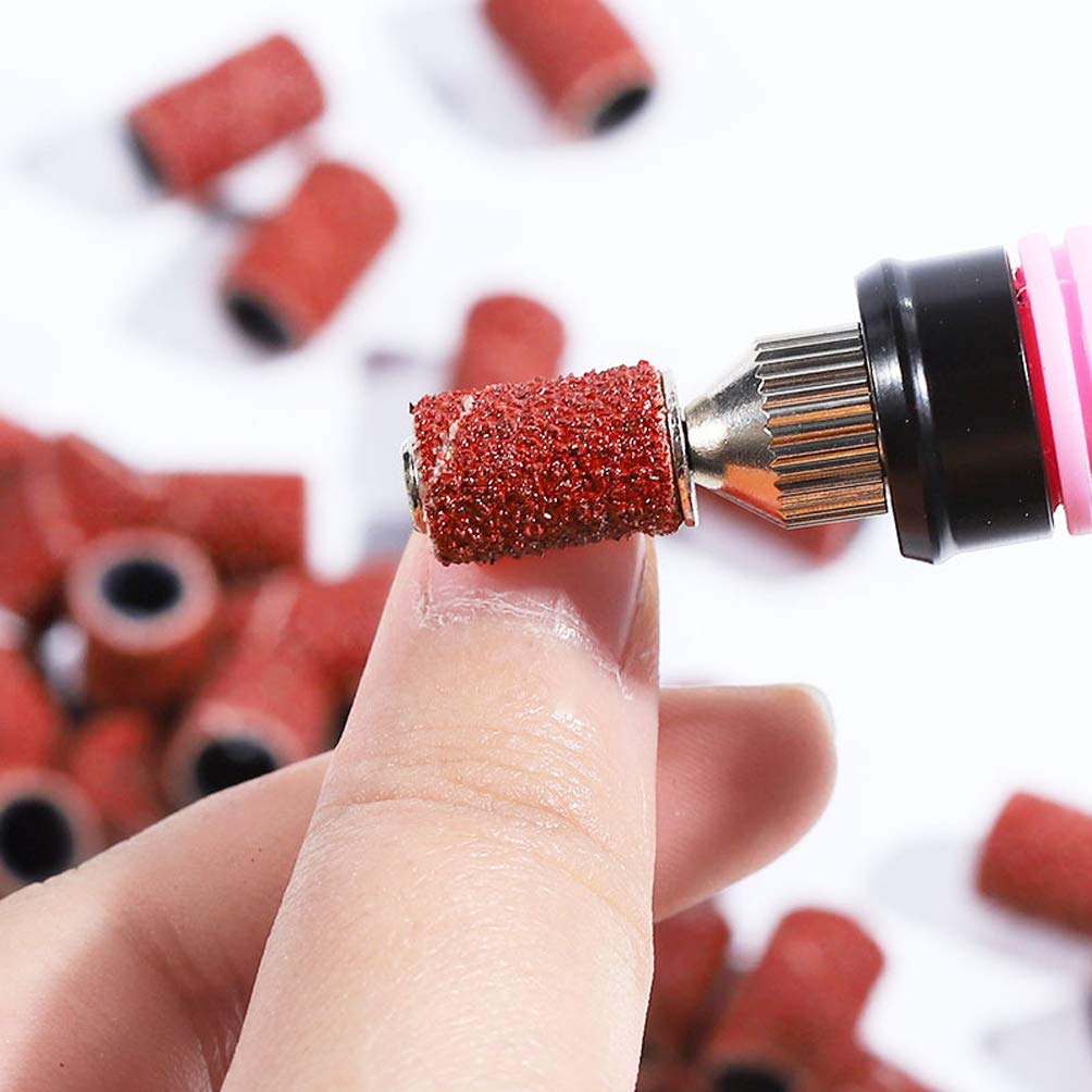100 Pcs 80# Nail Sanding Bands - Professional Nail Drill Bits & File Refills for Manicure Pedicure Tools - Perfect for Salon, Home Nail Care & DIY Gel Polish Application