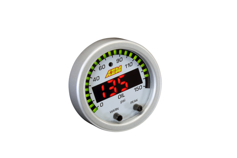 AEM X Series 0-150 PSI Oil Pressure Gauge Kit - High Performance Engine Monitoring for Racing, Off-Road & Classic Cars