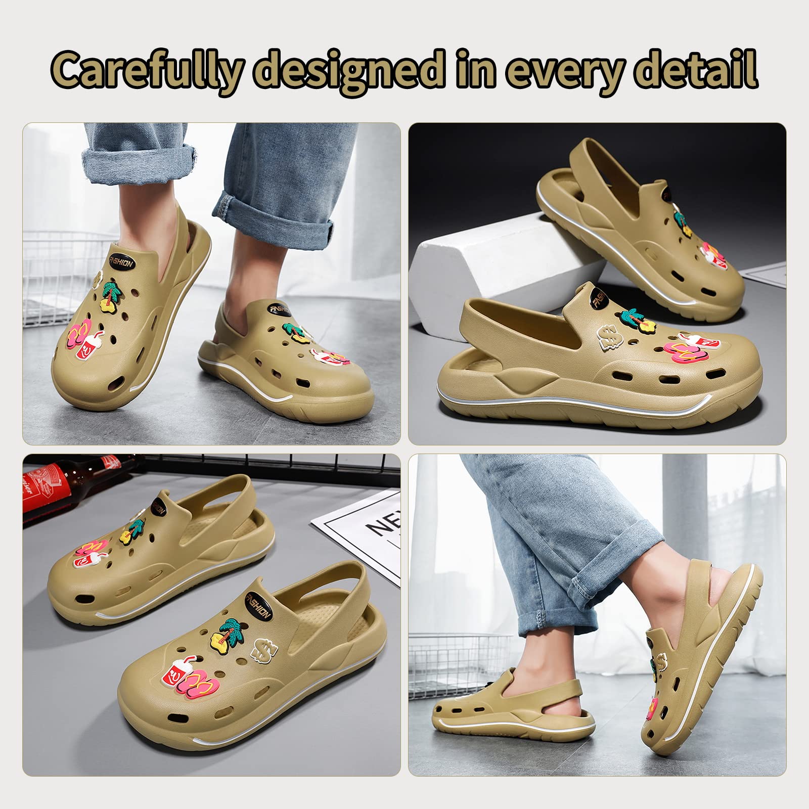 Breathable Unisex Garden Clogs - Comfortable Slip-On Beach Sandals for Women & Men | Perfect for Summer, Gardening, Poolside & Outdoor Activities