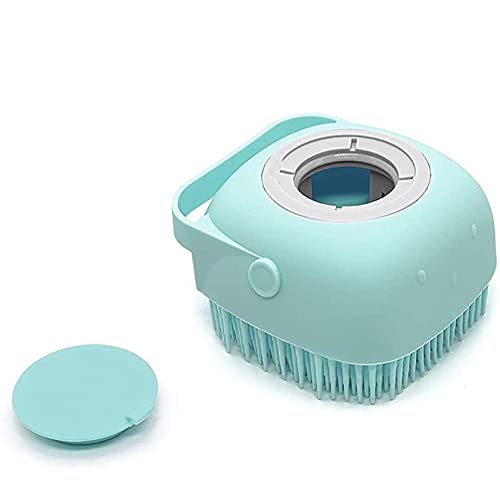 SM PRODUCTS Silicone Bath Brush for Dogs & Cats - Soft Pet Grooming Brush with Built-in Shampoo Dispenser | Gentle Cleaning for Bath Time, Shedding Control & Massage