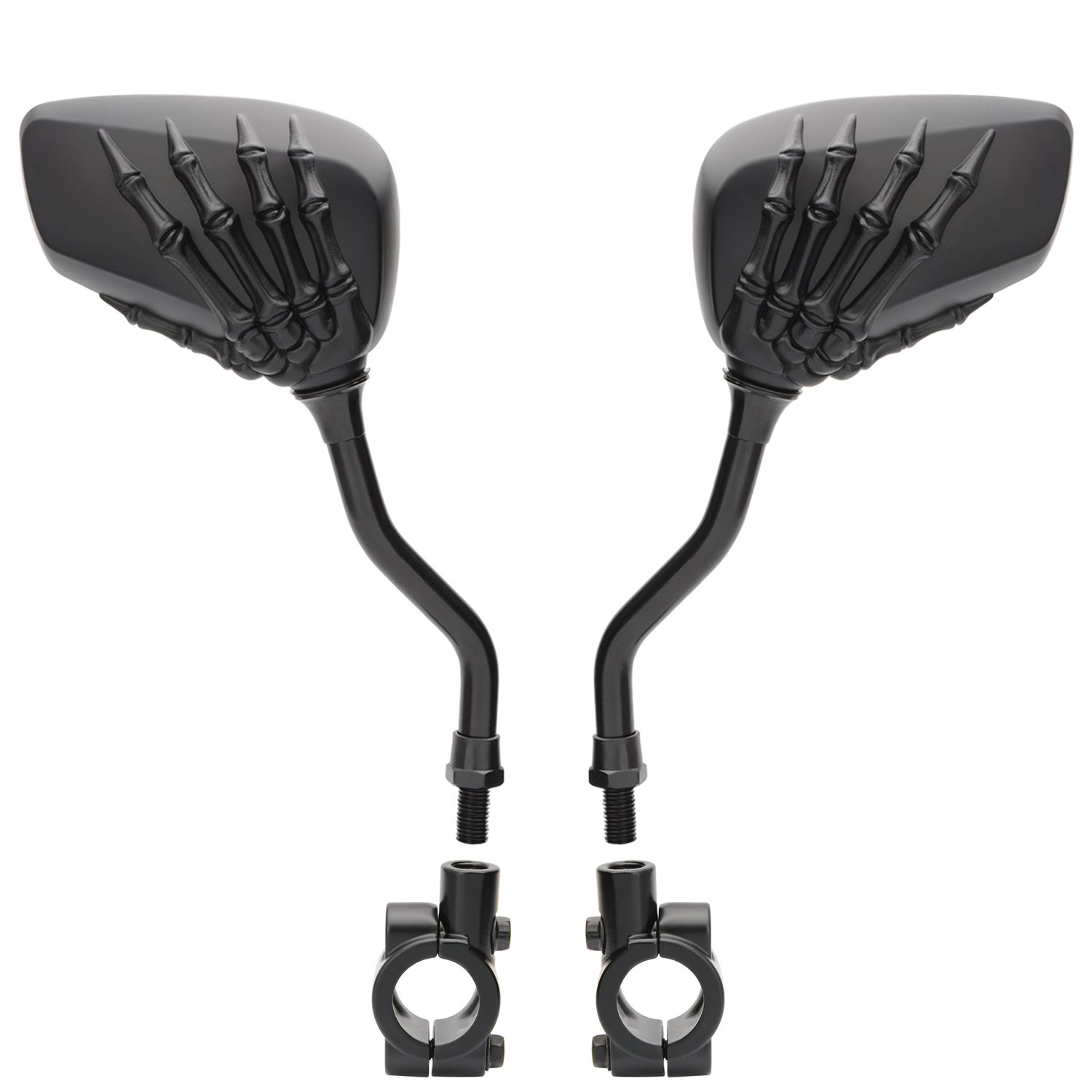 TOPCABIN 1 Pair Bicycle Rear View Mirrors - Wide Angle Adjustable Bike Mirror with Skull Claw Design, Durable Aluminum Alloy for Enhanced Safety - Perfect for Cycling, Motorcycles & Outdoor Adventures