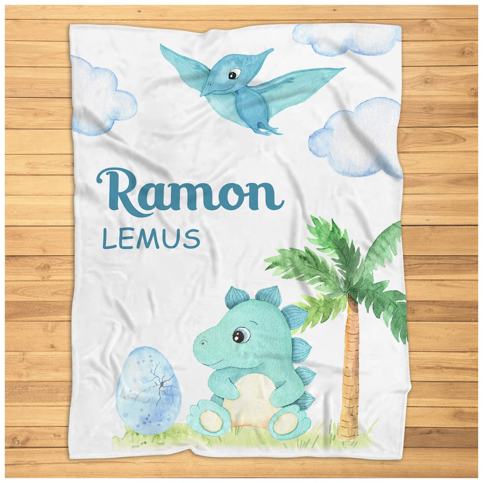 Personalized Dinosaur Baby Blanket - Super Soft Plush Fleece Blanket for Boys & Girls - Custom Name Dinosaur Nursery Blanket for Crib, Stroller & Playtime - Perfect Baby Shower Gift & Cozy Nap Companion