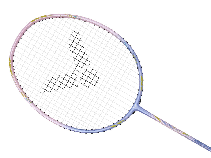 Victor Thruster K 7U Unstrung Badminton Racket - Lightweight Carbon Fiber Badminton Racquet [Pink/Purple] TK 7U T - Perfect for Professional Training & Competitive Play