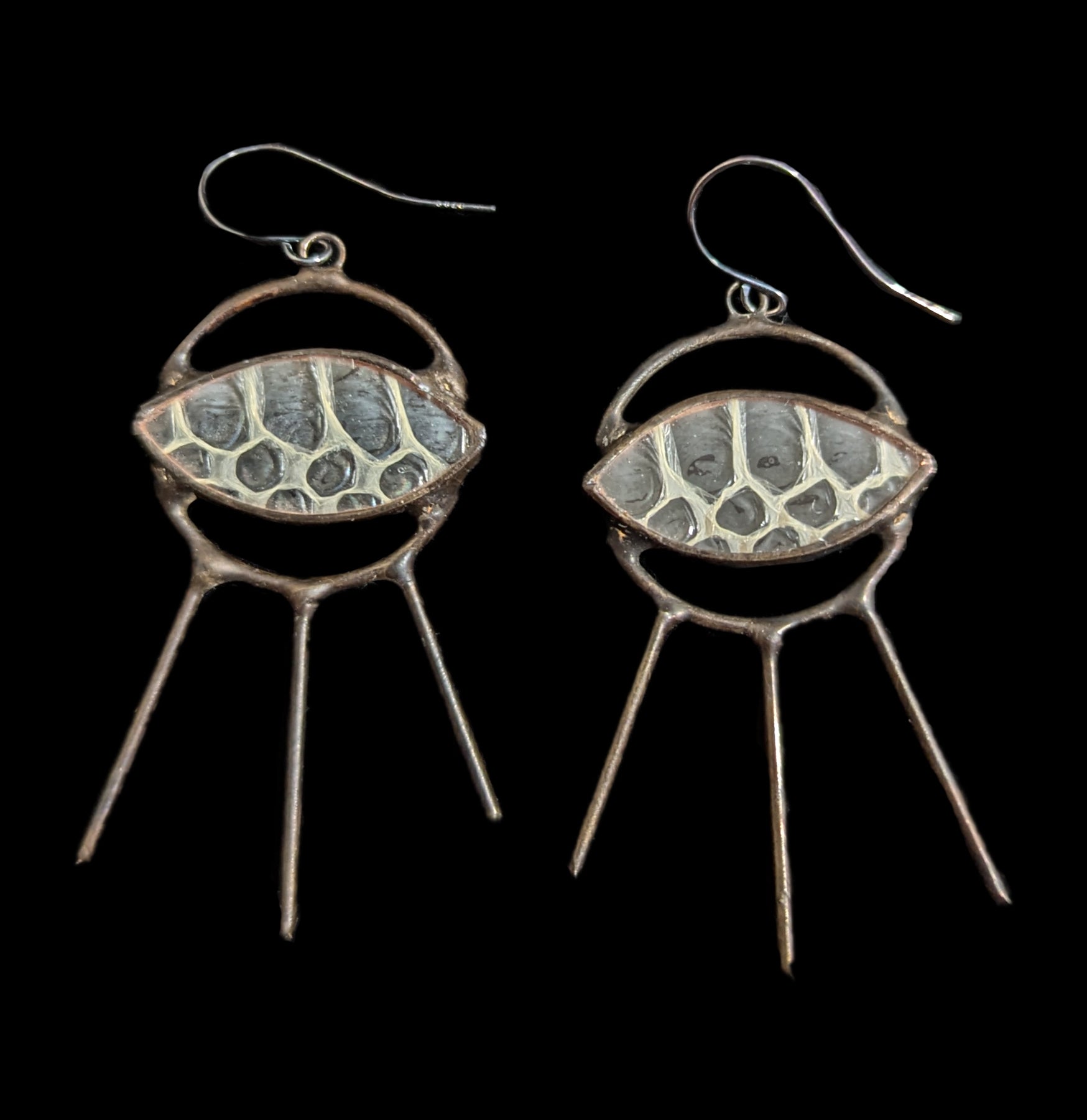 Iridescent Snakeskin Statement Earrings for Women - Shimmering Bright Eye Design - Perfect for Parties, Weddings & Evening Events