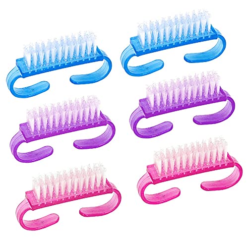 FAMEZA 6-Piece Nail Brush Set for Hand & Foot Care - Acrylic Nail Scrubber, Manicure & Pedicure Tool with Ergonomic Handle - Perfect for DIY Nail Art, Home Salon, and Professional Use
