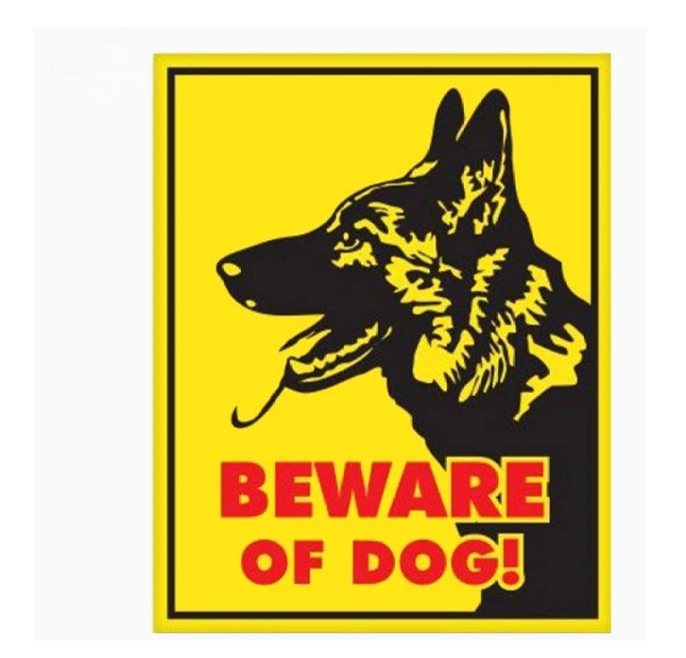Funny 28Cm Reflective Vinyl Car Sticker - German Shepherd Beware of Dog Warning Sign for Car Window, Home, or Garage Decoration