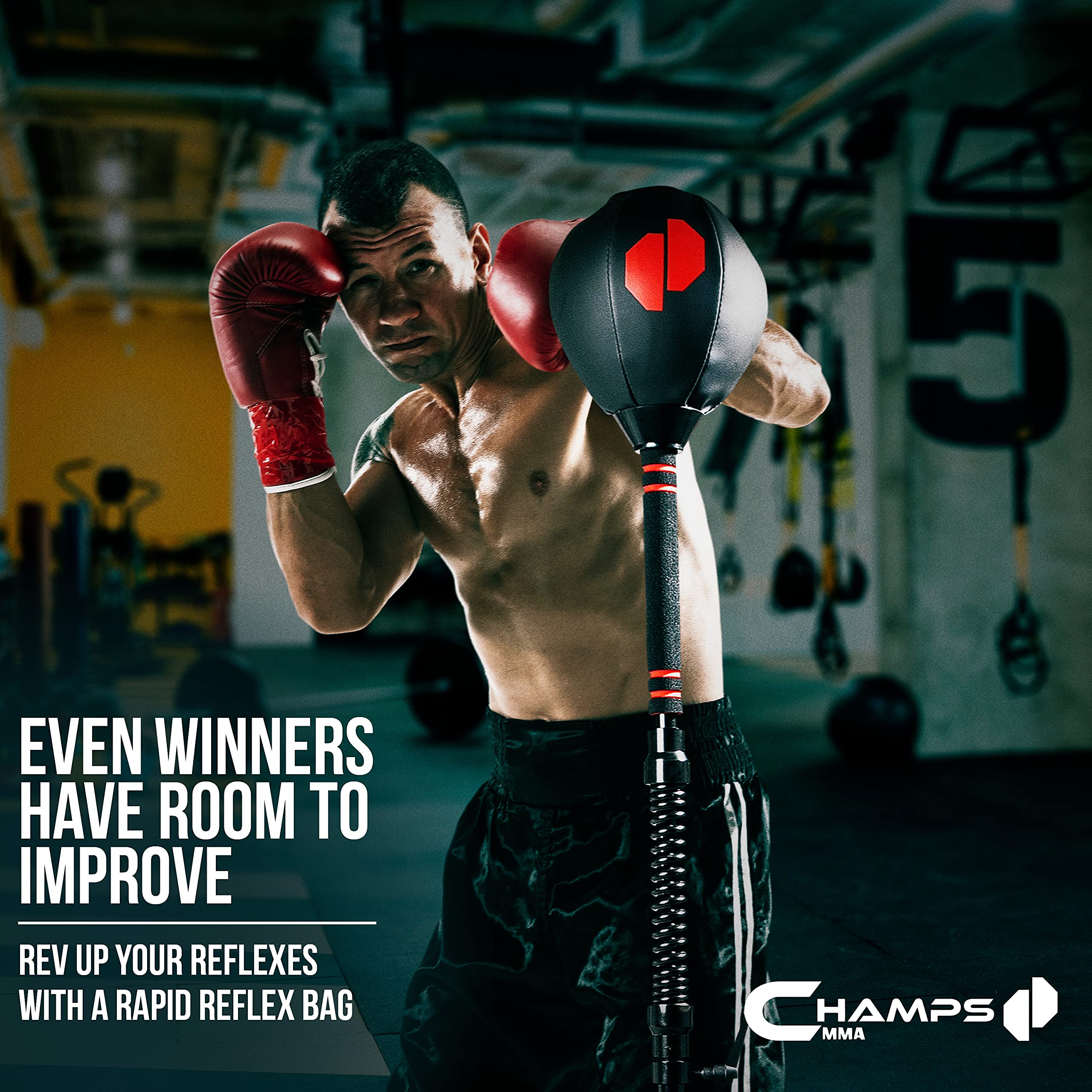 Cobra Reflex Punching Bag - Ultra-Fast Bounceback Boxing Bag for Speed, Reflexes & Stamina Training - Adjustable Height with Stand & Suction Cups - Perfect for Home Gym, Boxing Practice & MMA Workouts