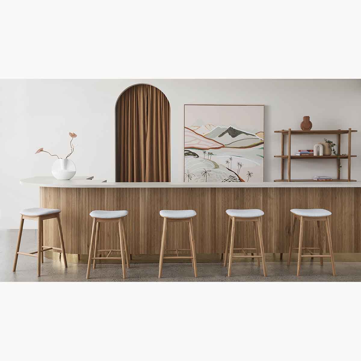 Lando Fabric Backless Bar Stool - Modern Kitchen Island & Counter Height Stool for Dining & Home Decor - Perfect for Small Spaces, Breakfast Nooks & Bars