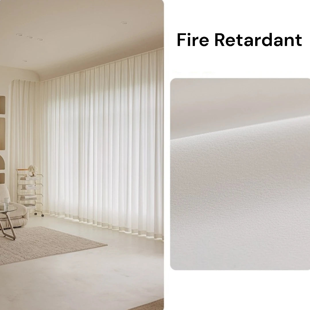 Flame Retardant White Sheer Gauze Curtains - Custom Size Victoria Style Window Drapes for Living Room, Bedroom & Nursery Decor