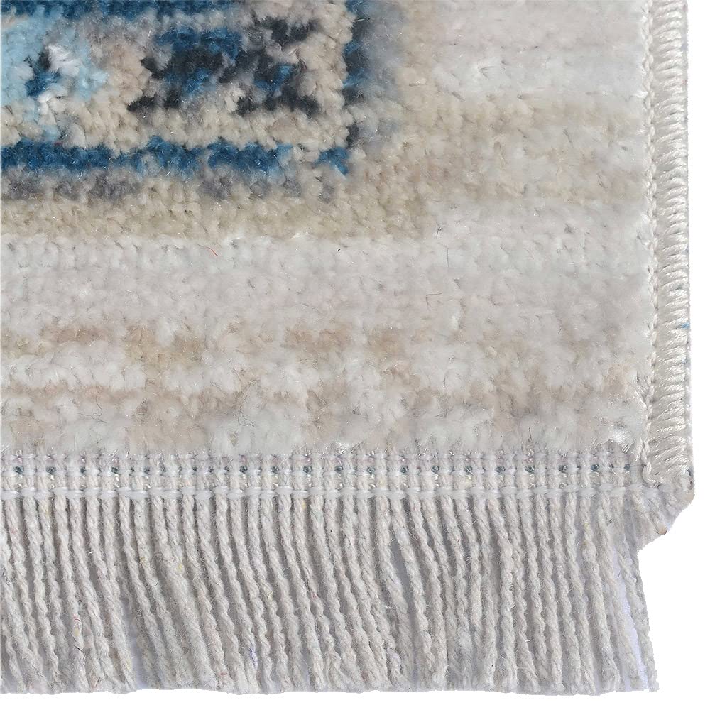 Machine Made Polyester Area Rugs 6'x9' Rectangle - Classic Oriental Traditional Design Multicolor Low Pile Carpet for Living Room, Bedroom & Dining Room | Rugsotic Carpets (M00104)