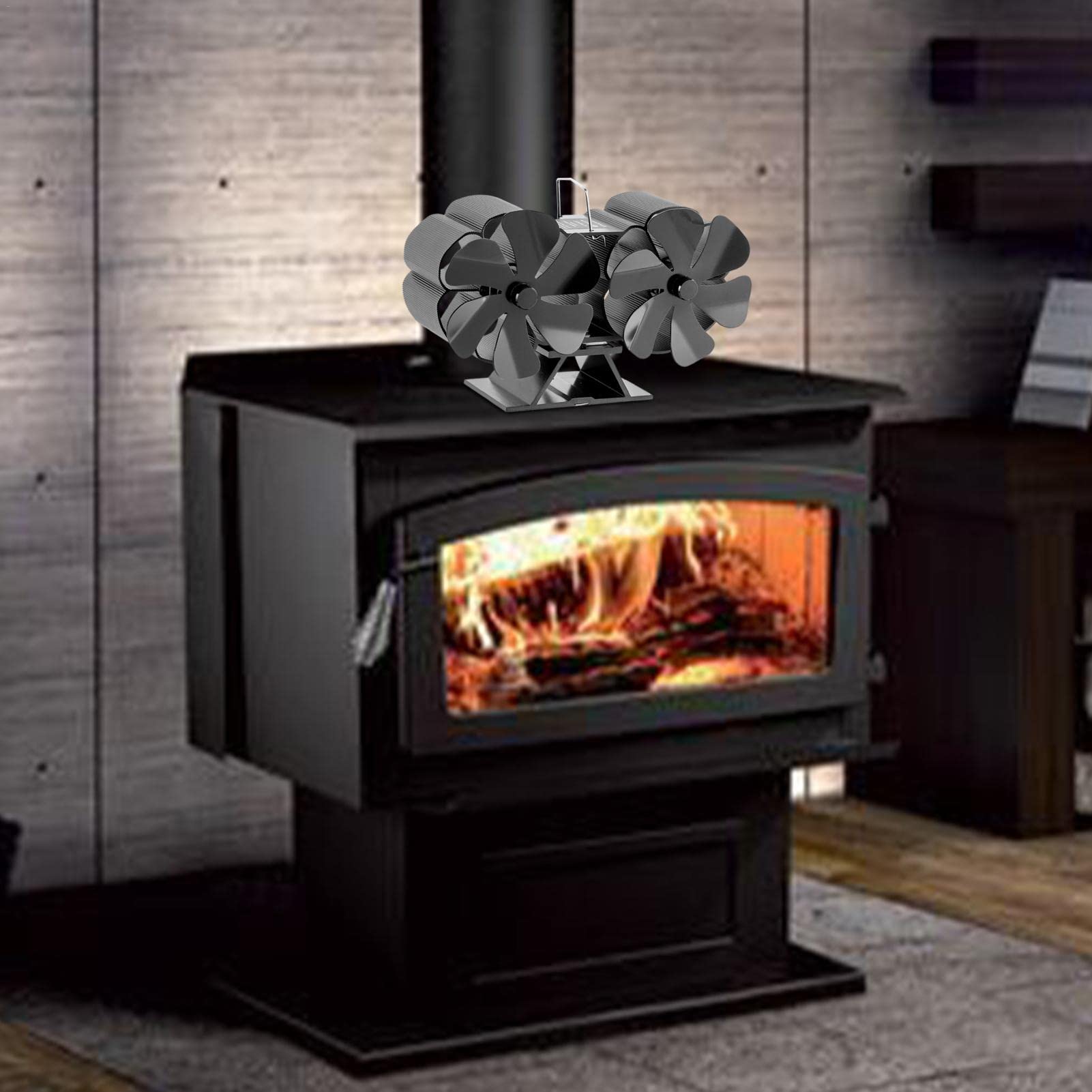 Eco-Friendly 12-Blade Heat Powered Stove Fan - Efficient Fireplace Fan for Wood Stoves & Fireplaces - Perfect for Home Heating and Energy Savings