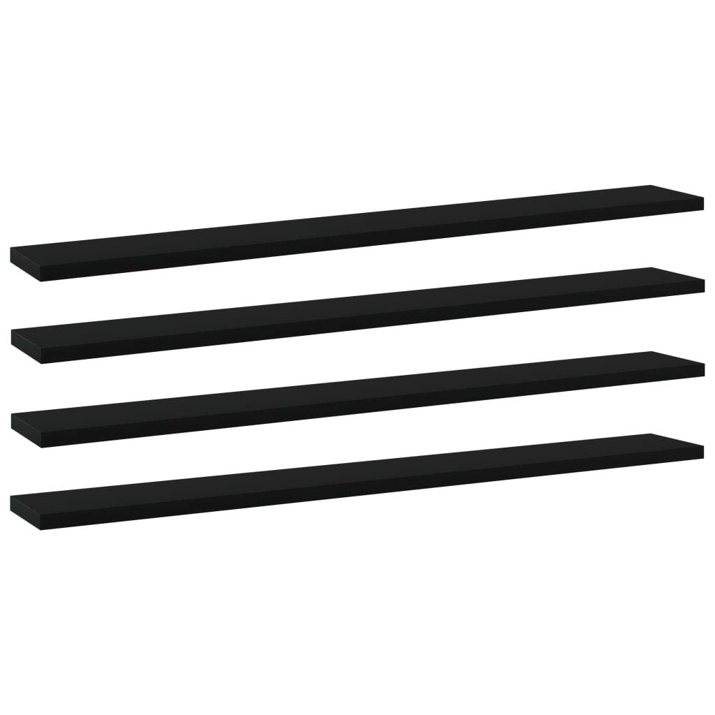 Premium Black Chipboard Bookshelf Boards - 4 Pack (31.5