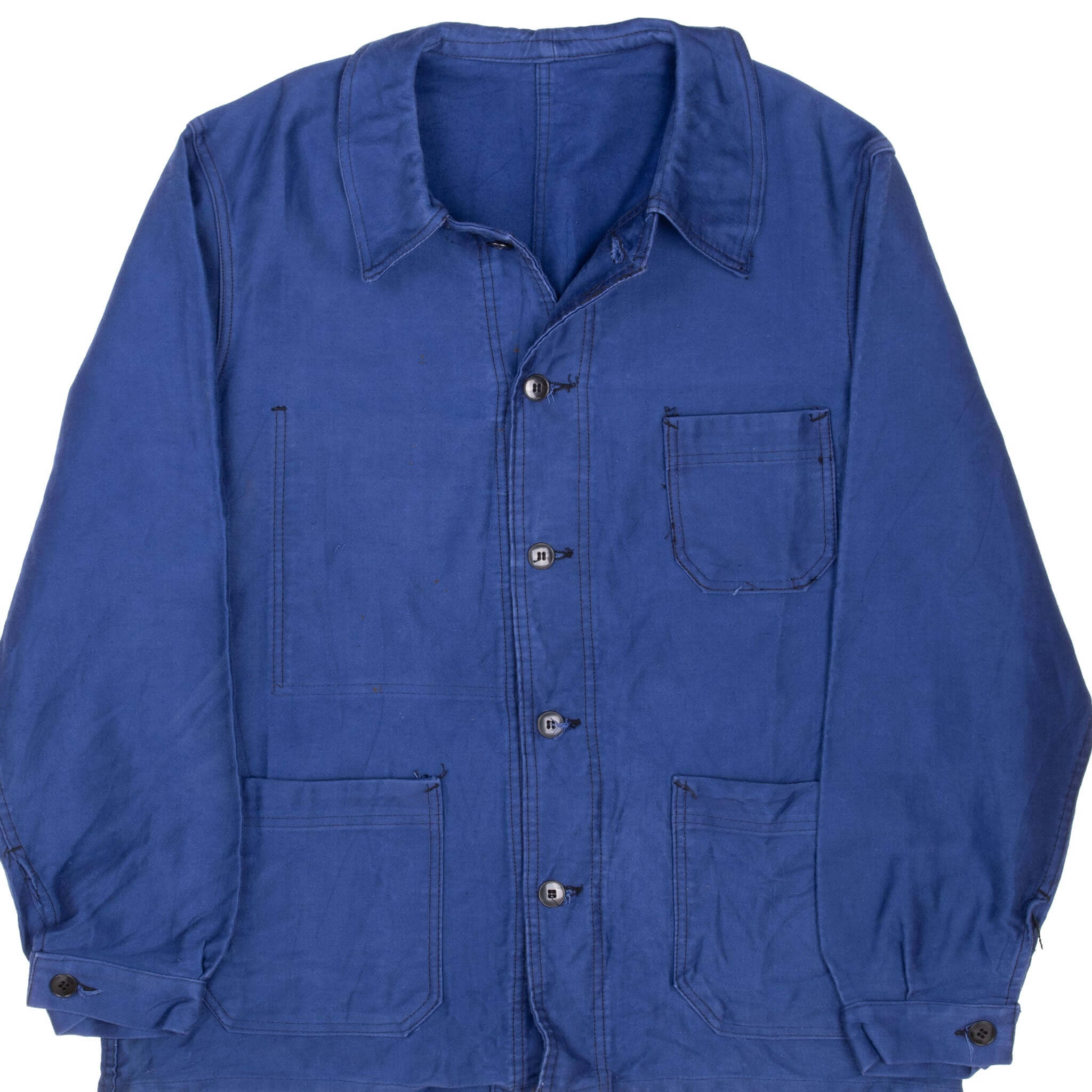 Vintage French Workwear Rennes Textiles Moleskin Jacket - 1960s Medium Size - Made in France - Perfect for Vintage Fashion Collectors & Retro Style Enthusiasts