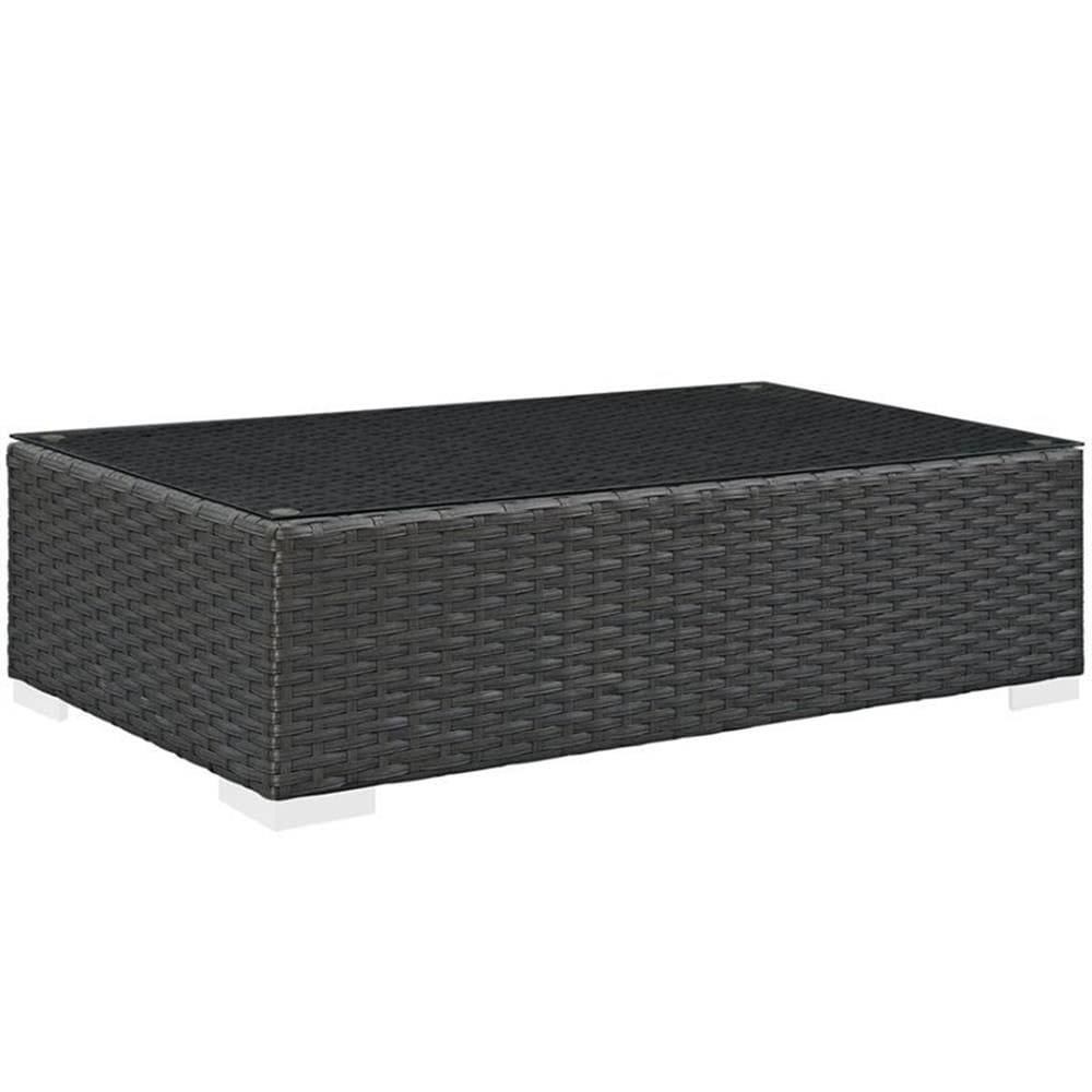 Chocolate Brown Outdoor Patio Coffee Table - Weather-Resistant & Durable for Garden, Deck, Poolside, and Backyard Relaxation