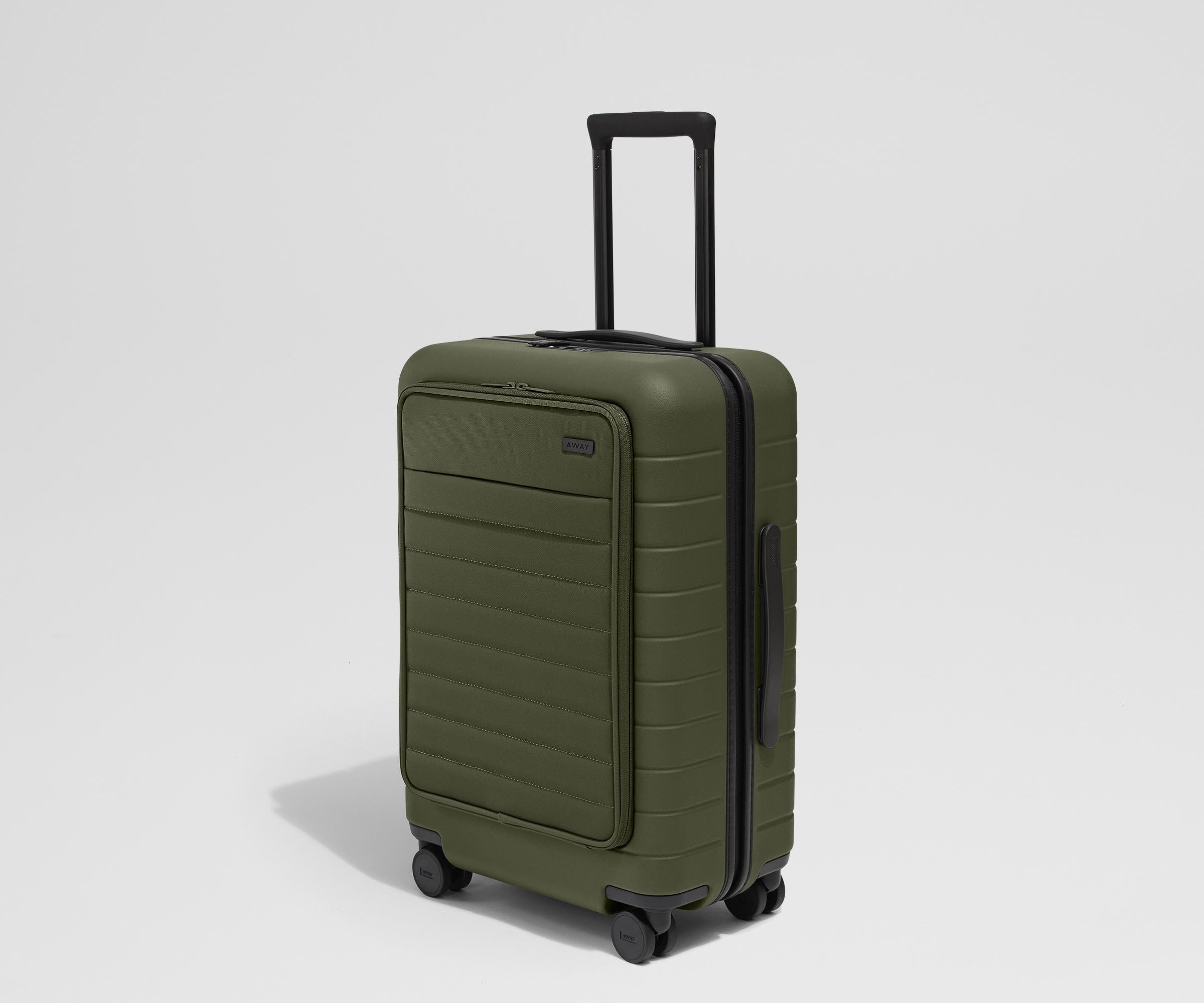 Executive Bigger Carry On Luggage in Olive Green - Spacious Travel Suitcase for Business Trips & Weekend Getaways