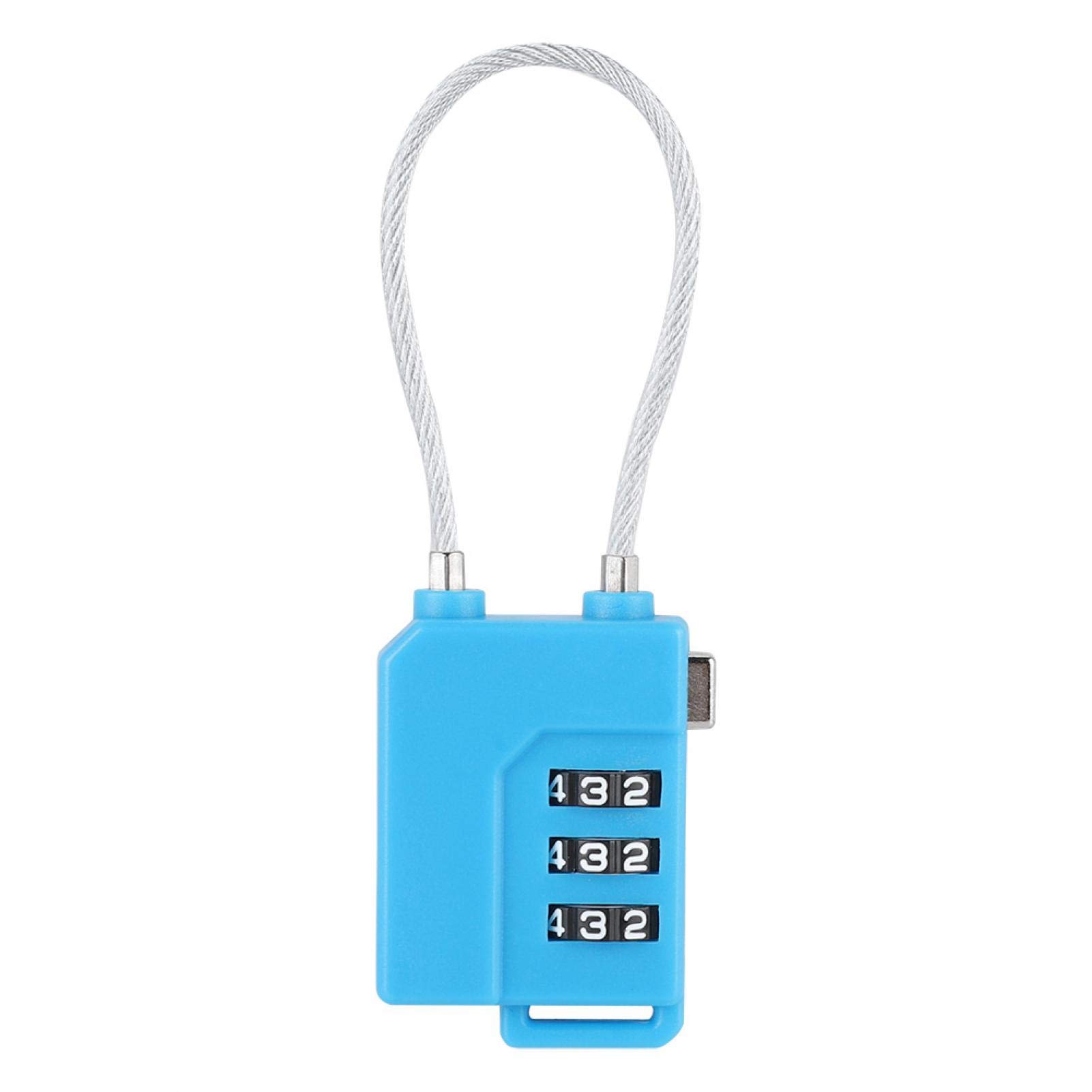 3-Digit TSA Approved Luggage Padlock - Steel Travel Suitcase & Backpack Lock with Password Protection [Blue] - Perfect for Airports, Hotels, and Secure Storage