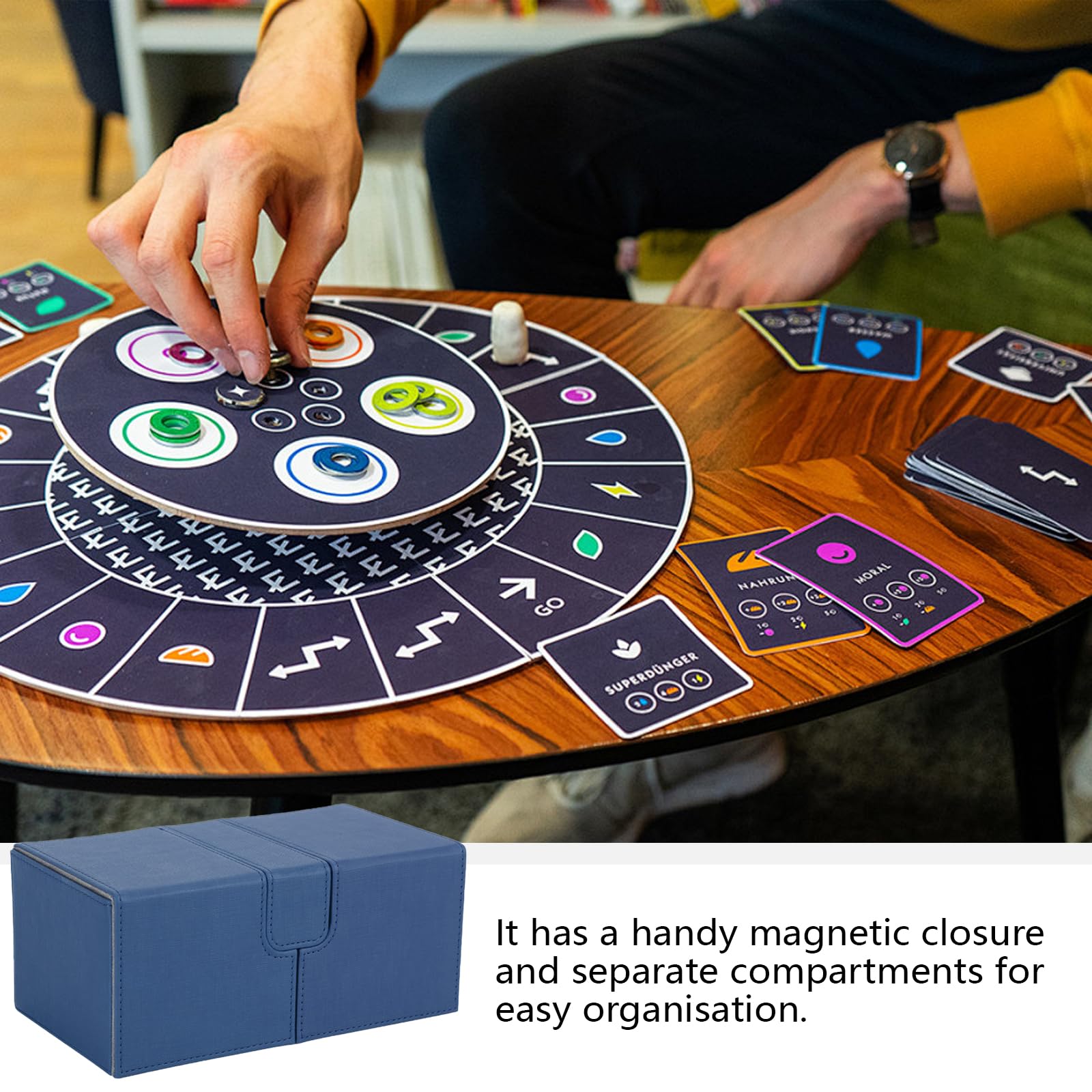 Magnetic Playing Cards Storage Box - PU Leather Trading Card Case Holder for Deck Games, Collectibles & Travel - Perfect for MTG, Pokemon, Yu-Gi-Oh & Board Game Card Protection