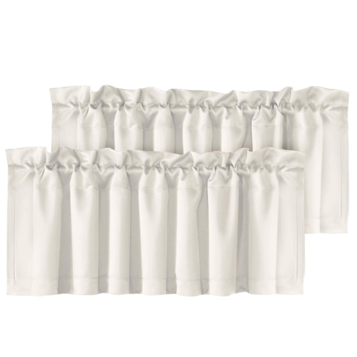 H.VERSAILTEX Ivory Window Valances - 2 Pack Rod Pocket Curtain Panels 52
