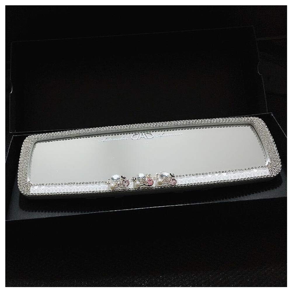 Crystal Diamond Car Rear View Mirror Decoration - White | Elegant Interior Accessory for Cars, SUVs & Trucks | Perfect for Gifts & Customization
