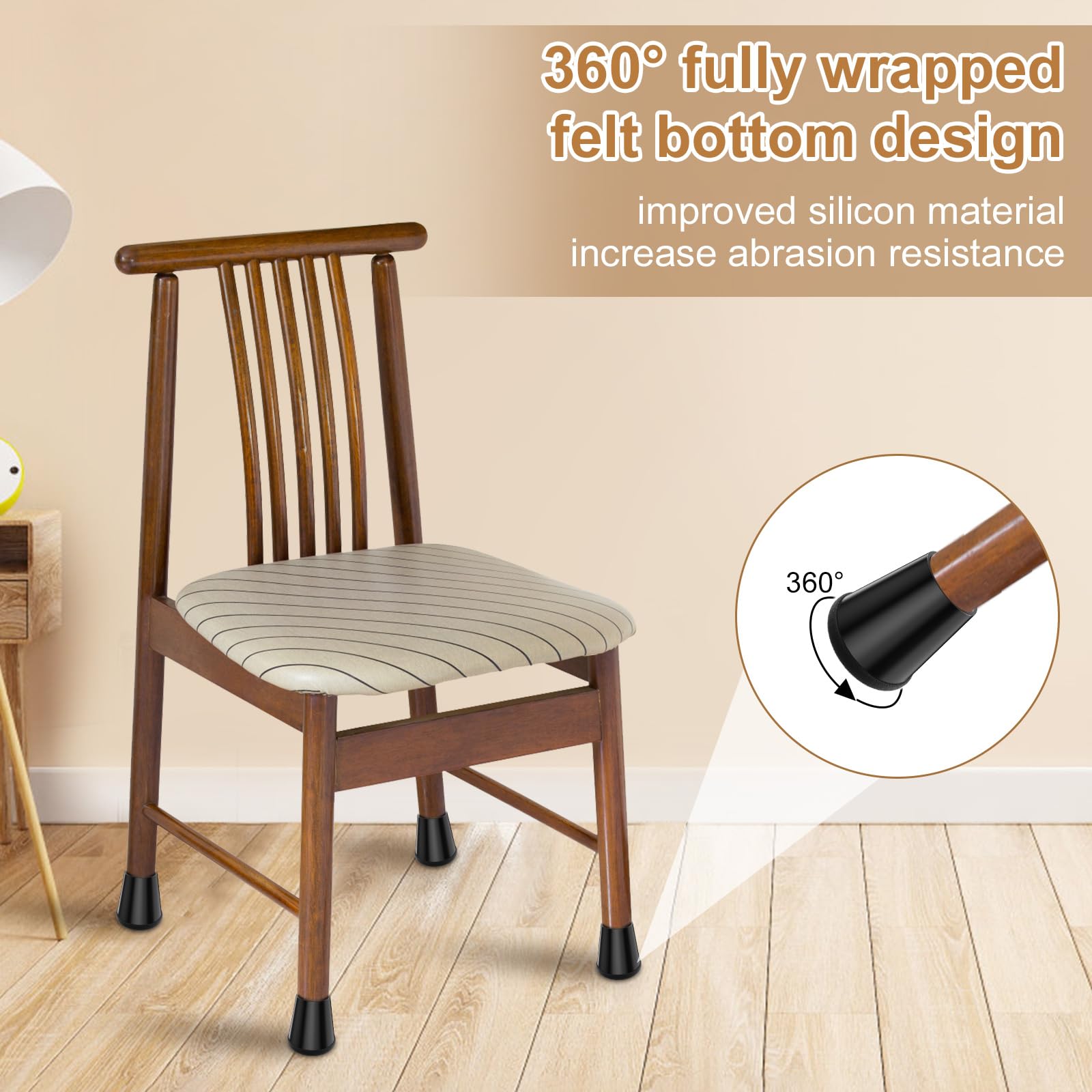 24 PCS Extra Small Silicone Chair Leg Floor Protectors (0.6