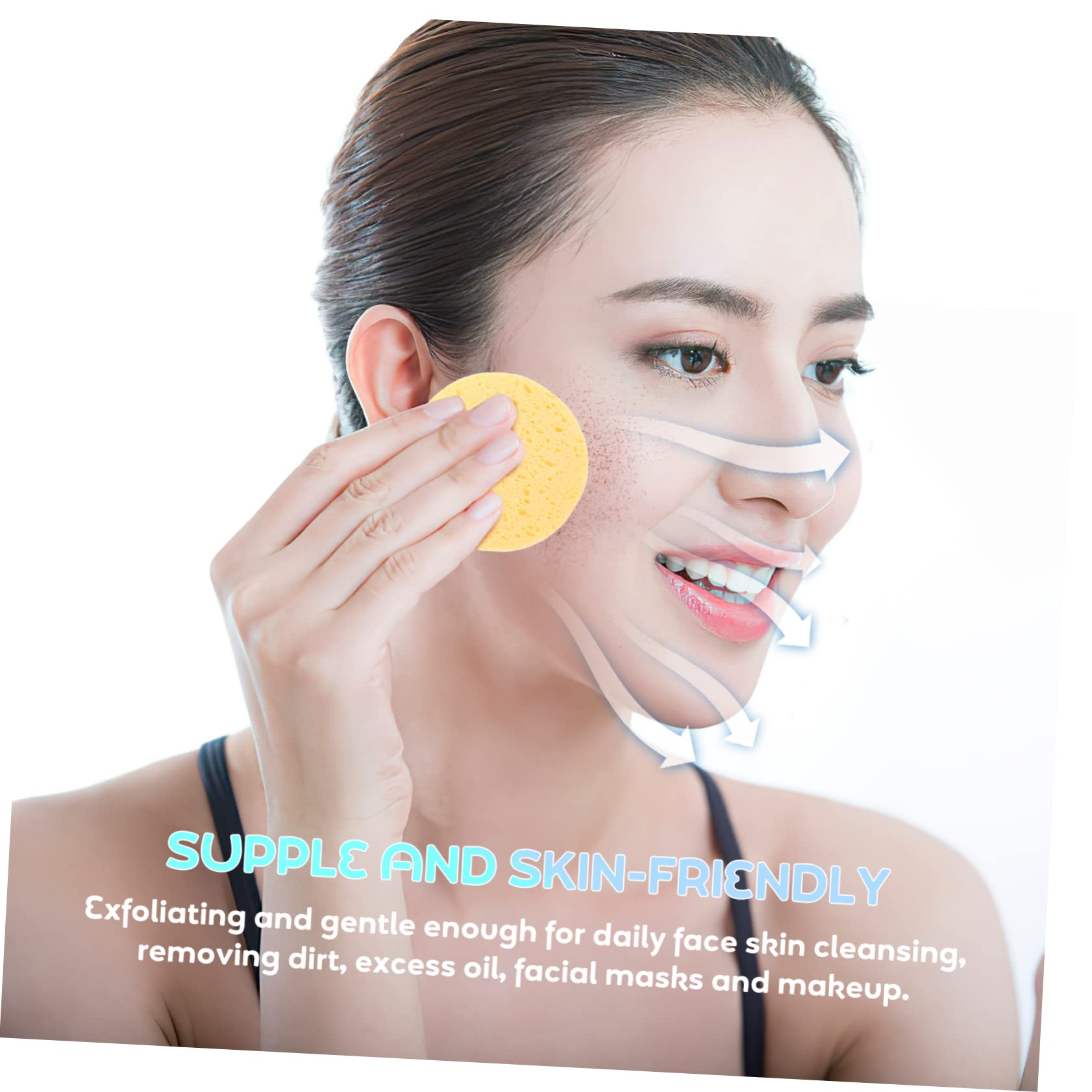 FOMIYES Organic Face Cleansing Sponges - 10 Pack Reusable Microfiber Makeup Remover Pads for Gentle Facial Cleansing & Exfoliation | Eco-Friendly Skincare & Travel Beauty Essential