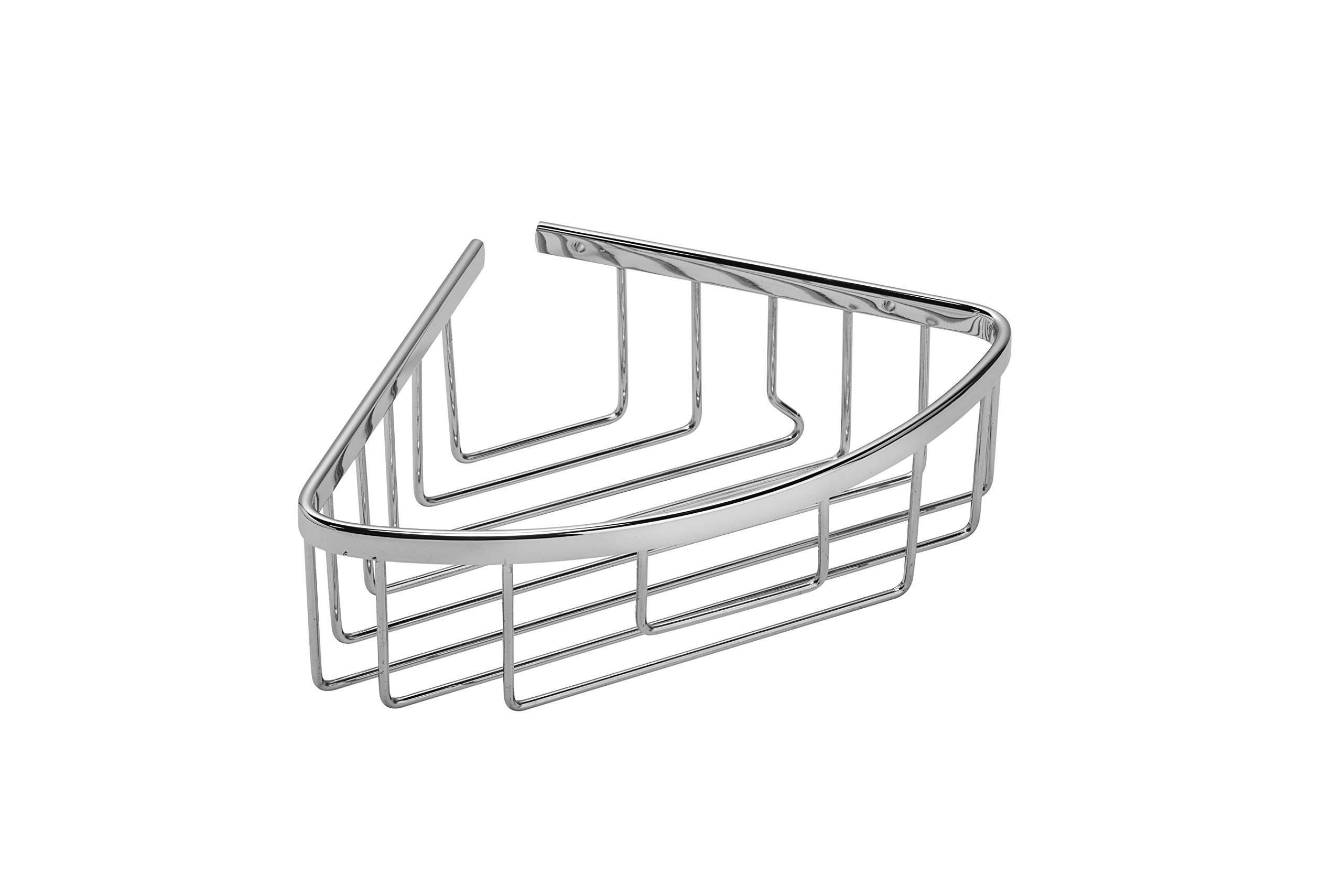 Croydex QM785941 Slimline Aluminum Corner Shower Caddy - Rustproof Bathroom Storage Basket with Lifetime Warranty - Silver | Perfect for Small Showers, Bathroom Organization & Space Saving