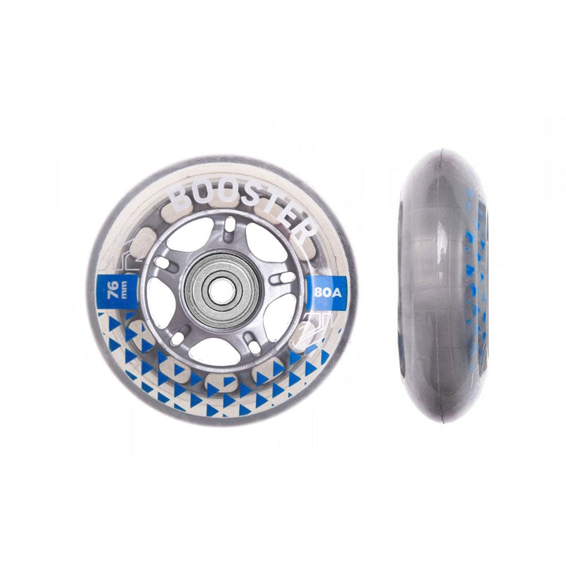 K2 Booster 76mm 80a 8pk Skateboard Wheels with ILQ5 Bearings - Perfect for Longboard Cruising, Downhill Riding & Street Skating