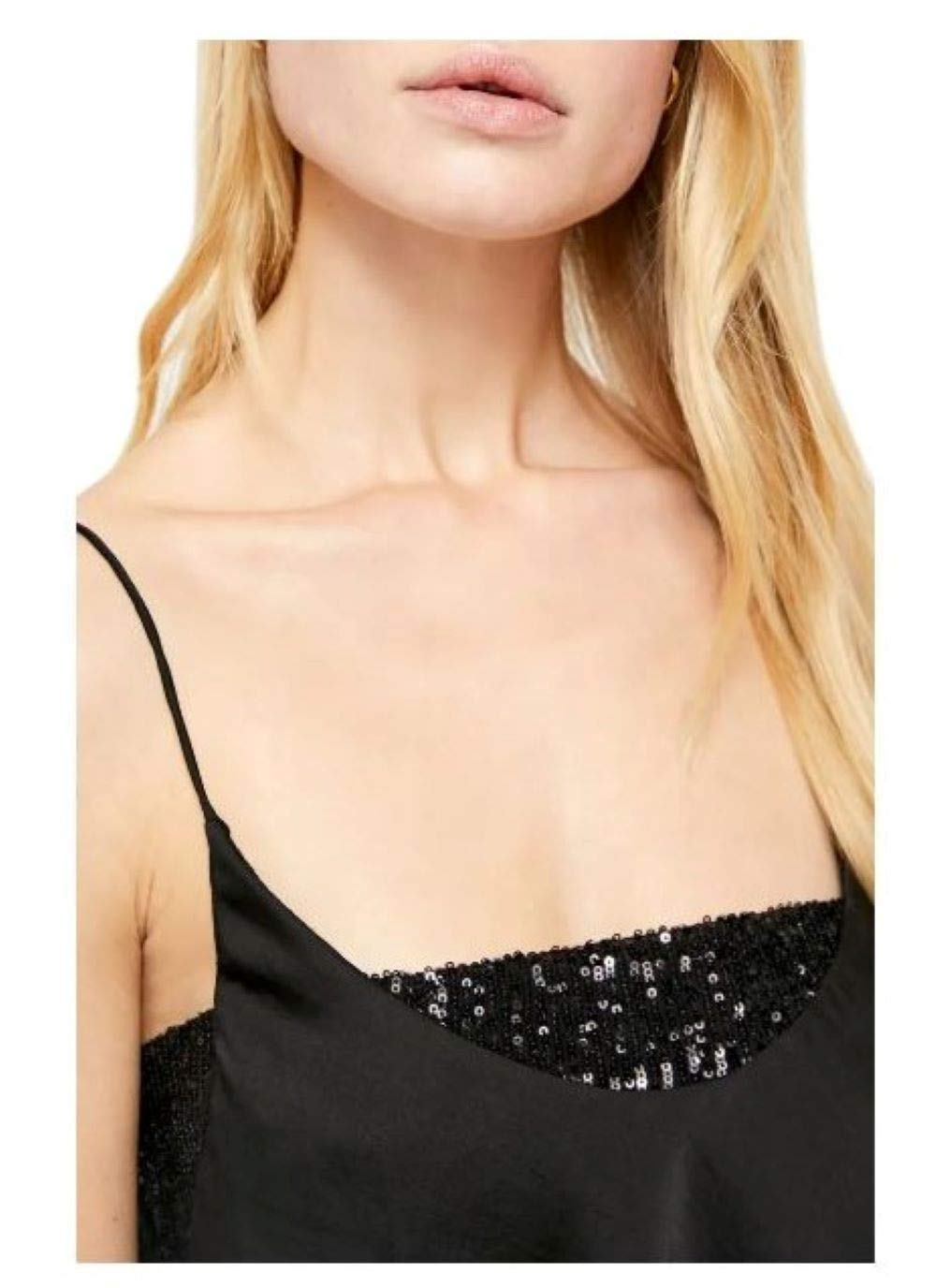 Free People Women's Sequined Layering Camisole Top - Sexy Shimmering Tank for Night Out, Date Night & Special Occasions