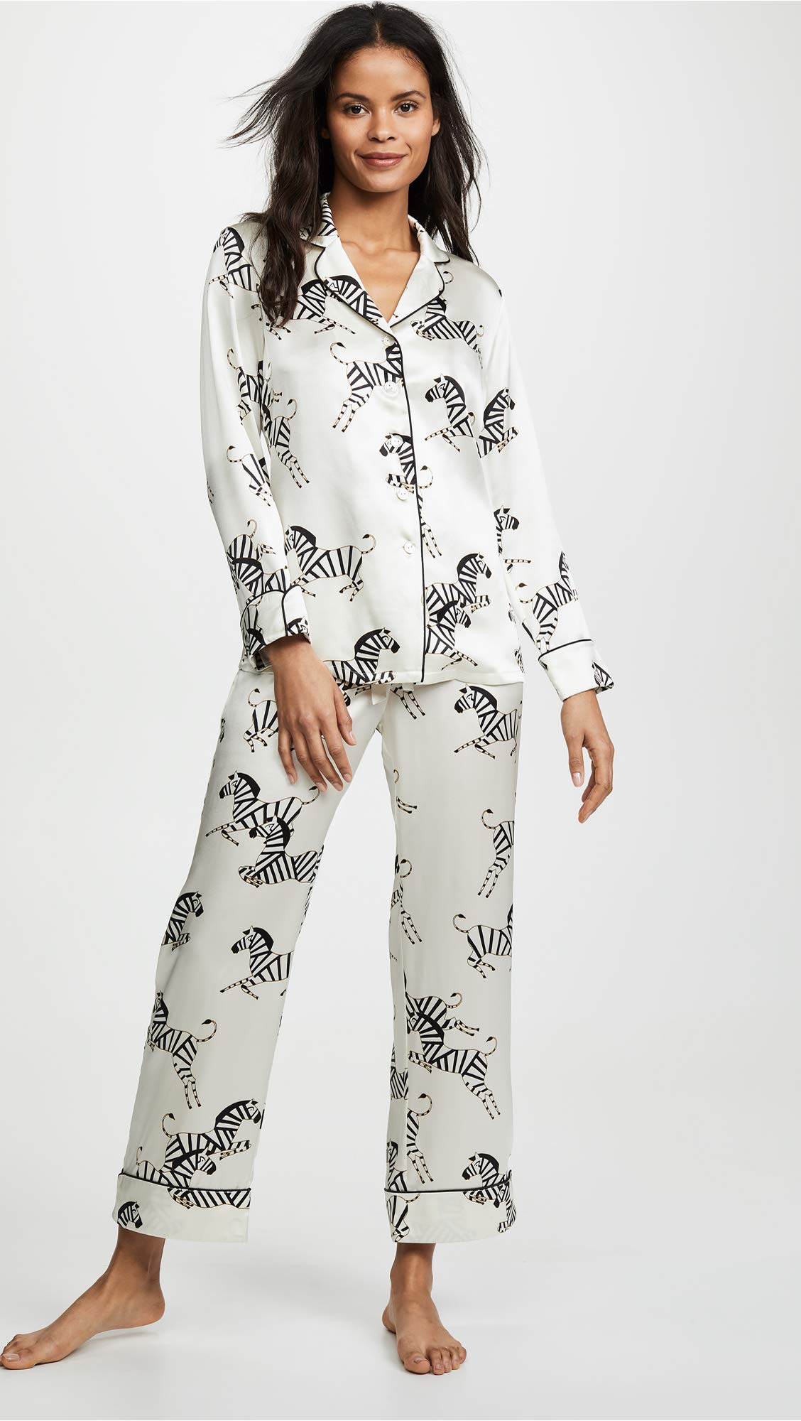 Olivia Von Halle Women's Lila Silk Pajama Set - Luxurious Sleepwear for Women, Comfortable Loungewear for Home & Travel