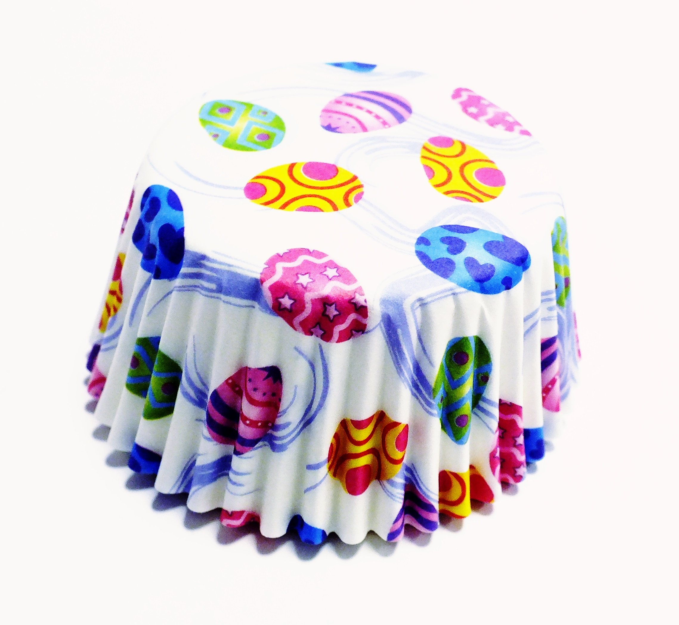 PME Decorative Eggs Paper Cupcake Liners - 50 Count Standard Size Baking Cups for Easter, Spring Parties & Holiday Desserts - Perfect for Cupcakes, Muffins & Candy Displays