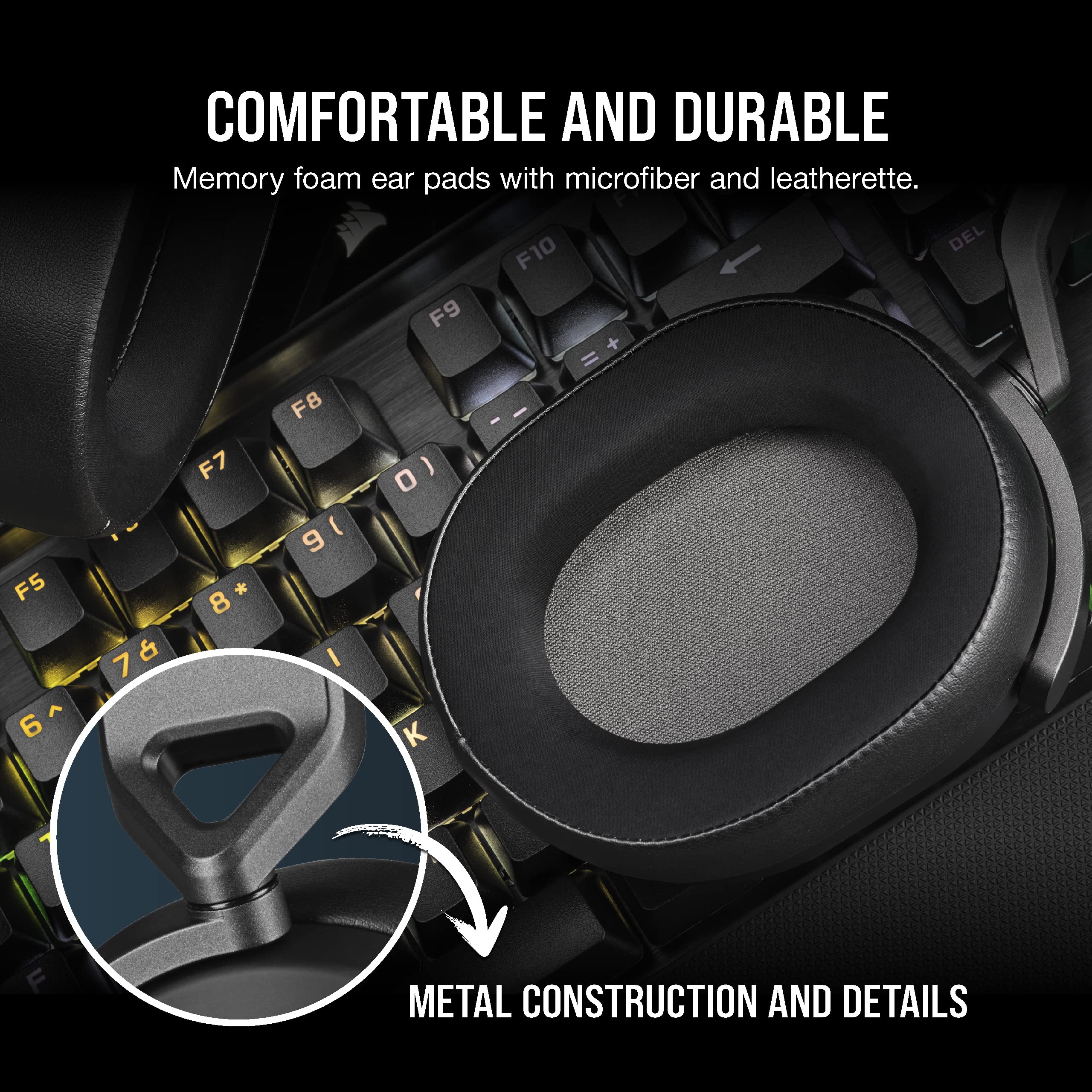 CORSAIR HS65 SURROUND Wired Gaming Headset with Dolby Atmos & SoundID – Multiplatform Compatible (PC, Mac, PS5, PS4, Xbox, Switch, Mobile) – Carbon Black – Perfect for Competitive Gaming & Immersive Entertainment