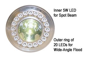 Rechargeable LED Flashlight - 1000 Lumens, Spot & Flood Light Modes, Yellow, Includes DC Plug Charger - Perfect for Camping, Hiking, Emergency Kits & Power Outages
