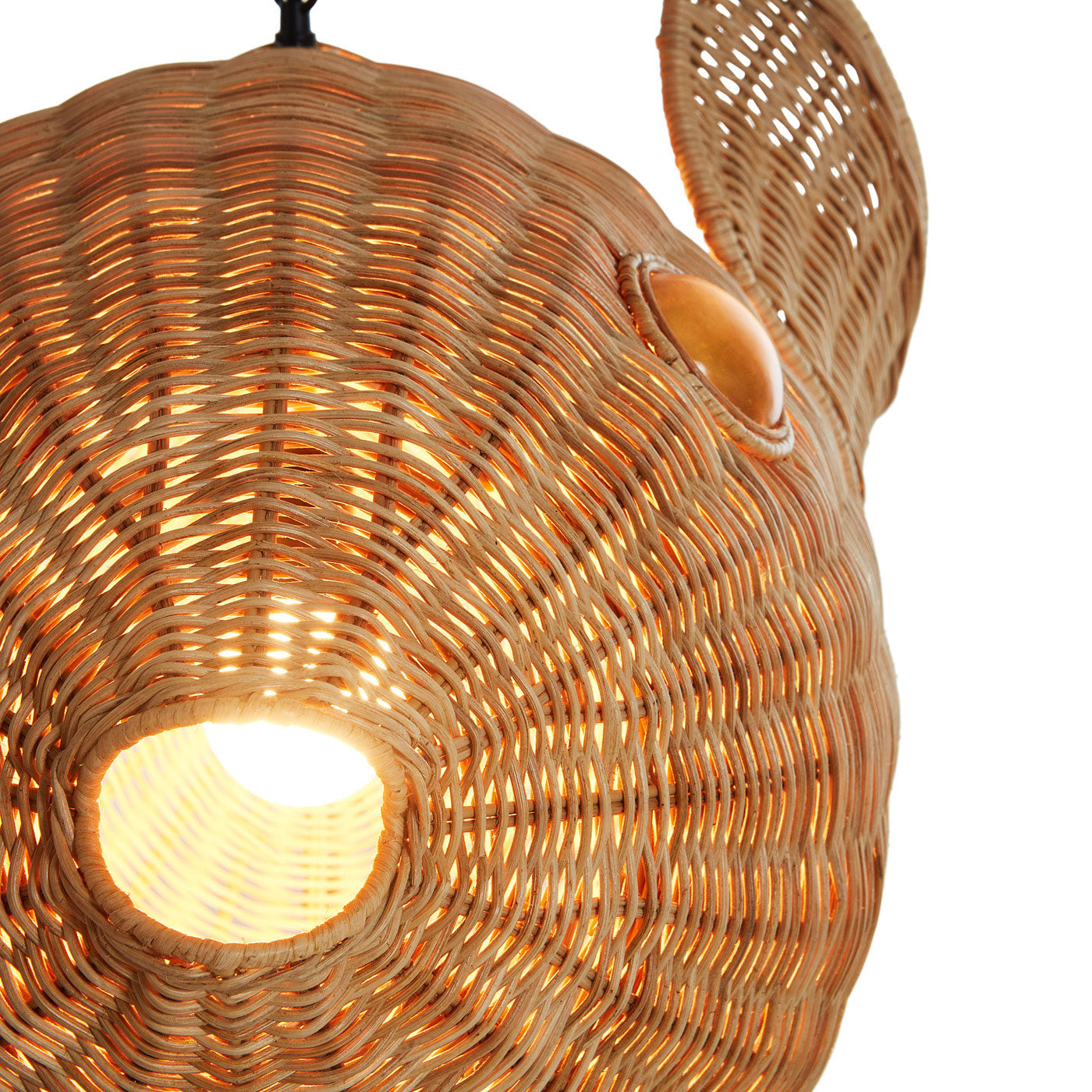 Wicker Blowfish Medium Pendant Light - Handwoven Rattan Chandelier for Coastal, Boho, or Beach House Decor - Perfect for Living Room, Bedroom, or Dining Area Lighting