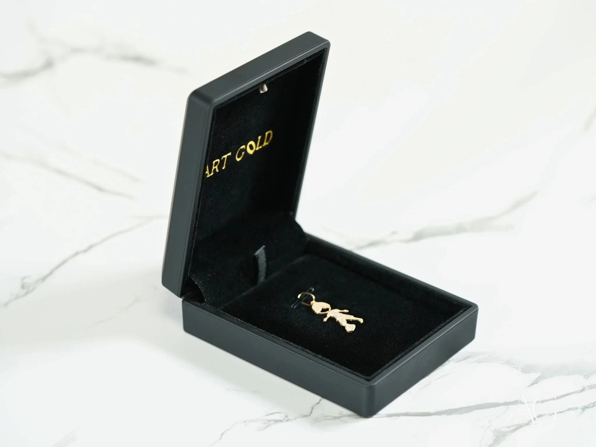 18K Gold CZ Boy with Ball Pendant Necklace - Elegant Jewelry Gift for Women & Men - Perfect for Birthdays, Anniversaries & Special Occasions