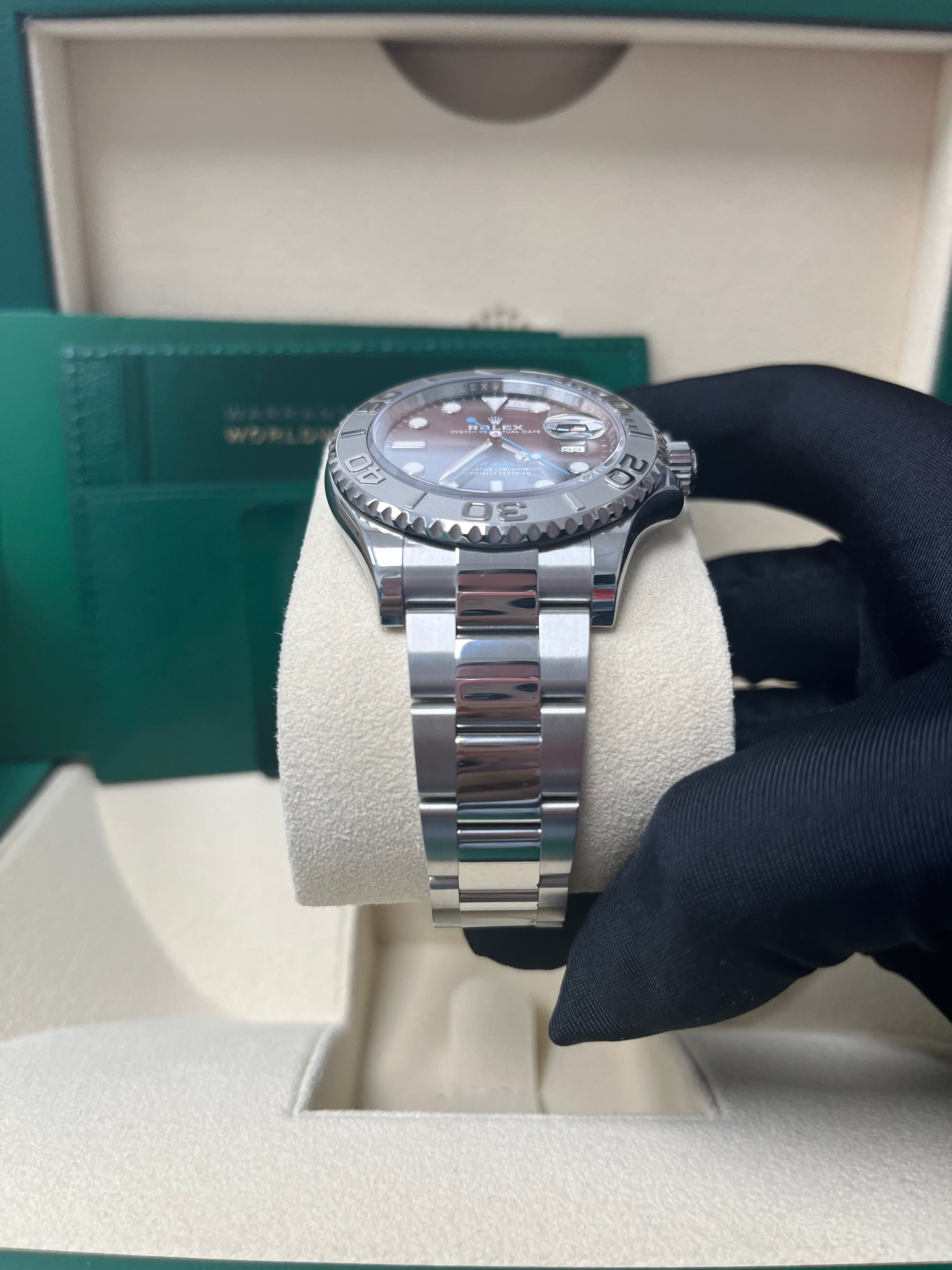 Rolex Yacht Master 40mm Platinum & Stainless Steel Watch - Dark Rhodium Dial (Ref# 126622) | Luxury Men's Diving Watch for Sailing, Yachting & Special Occasions