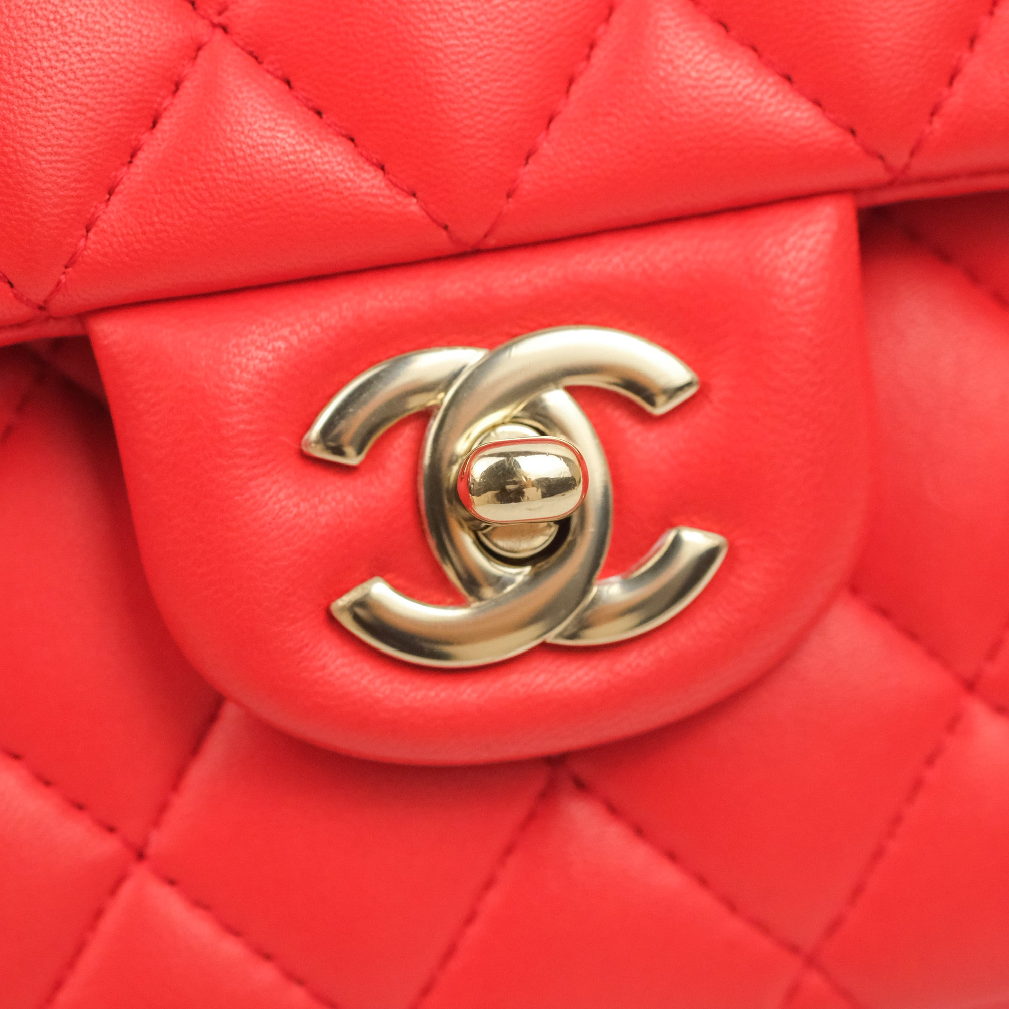 Chanel Classic Medium Double Flap Bag - Red Lambskin Leather with Gold Hardware | Luxury Designer Handbag for Women, Perfect for Parties, Weddings & Everyday Elegance
